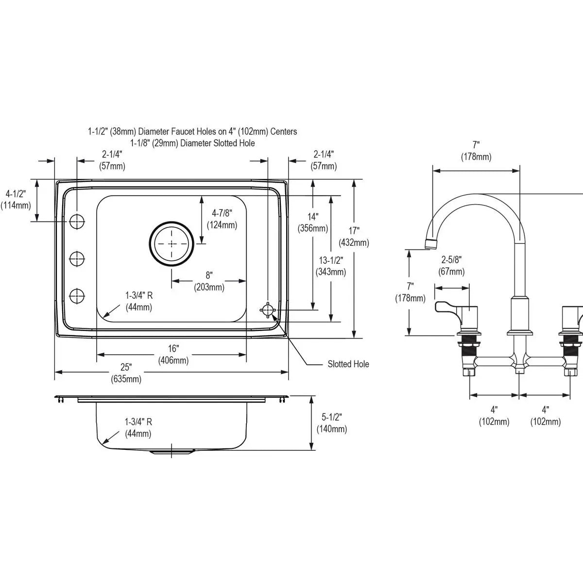 lustrous satin drop-in classroom ada sink kit