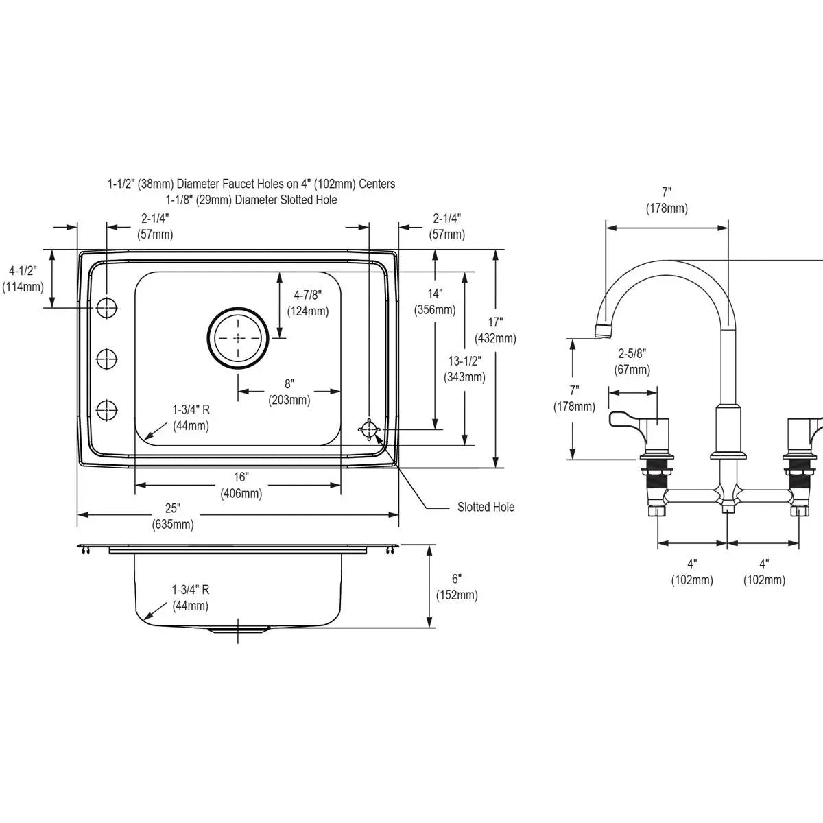 lustrous satin drop-in classroom ada sink