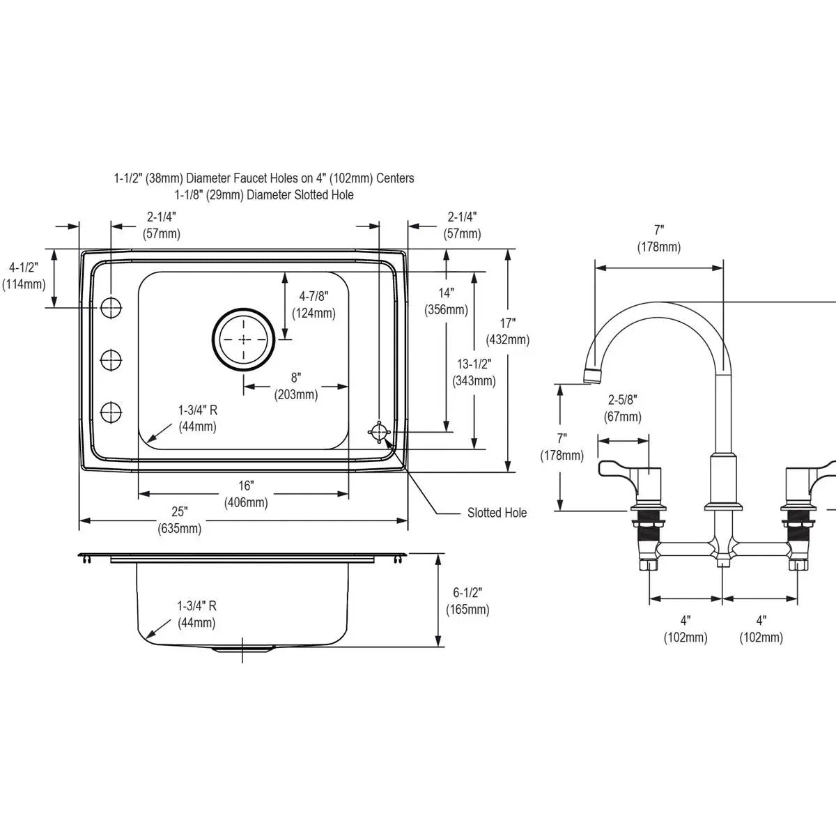 lustrous satin drop-in classroom ada sink kit