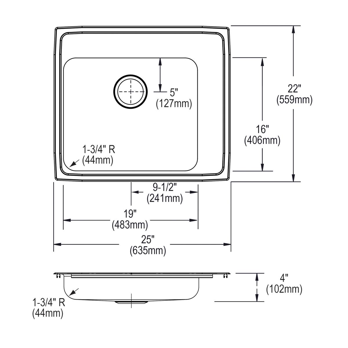 lustrous satin drop-in classroom ada sink