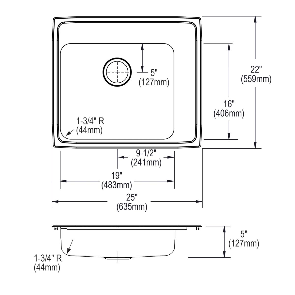 lustrous satin drop-in classroom ada sink