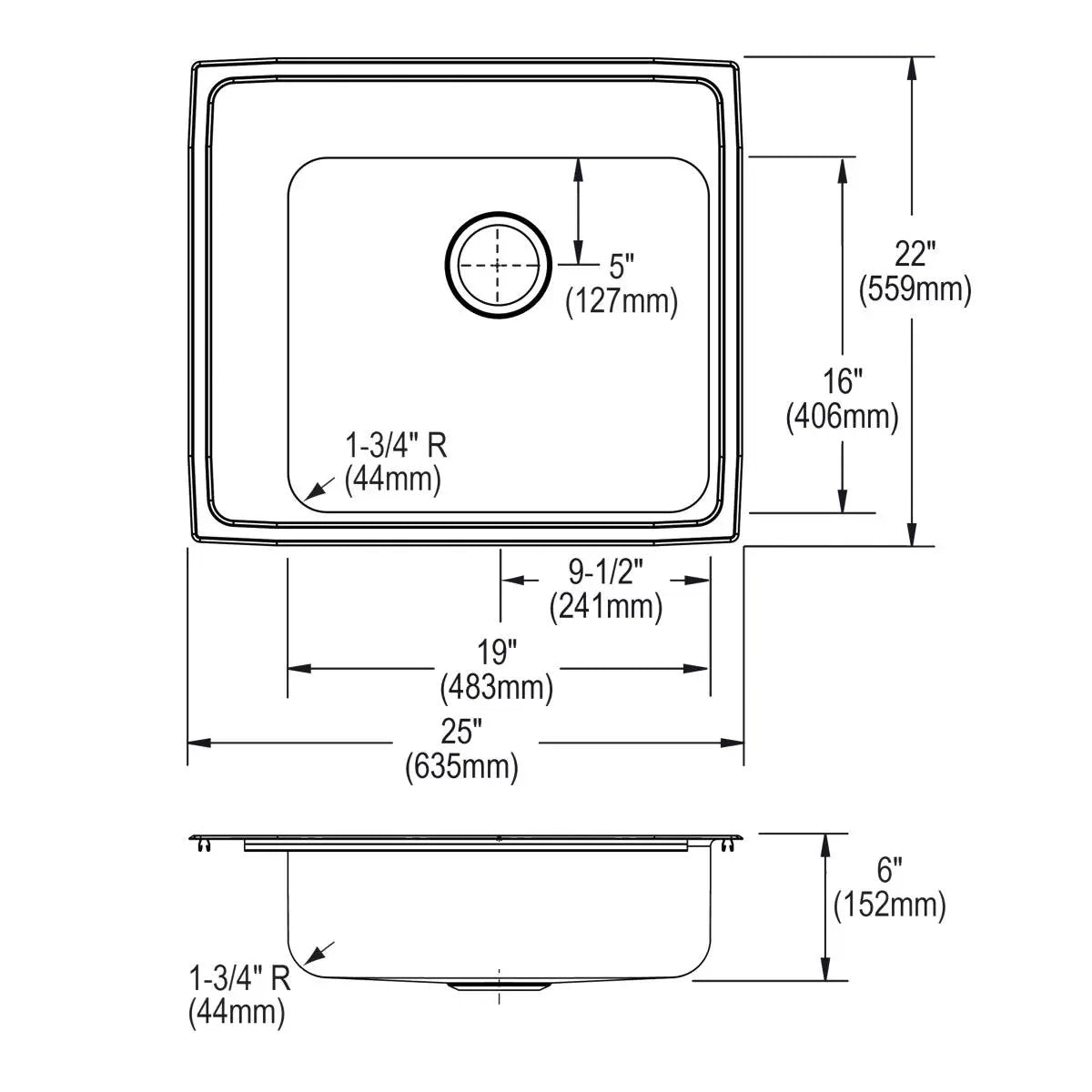 lustrous satin drop-in classroom ada sink