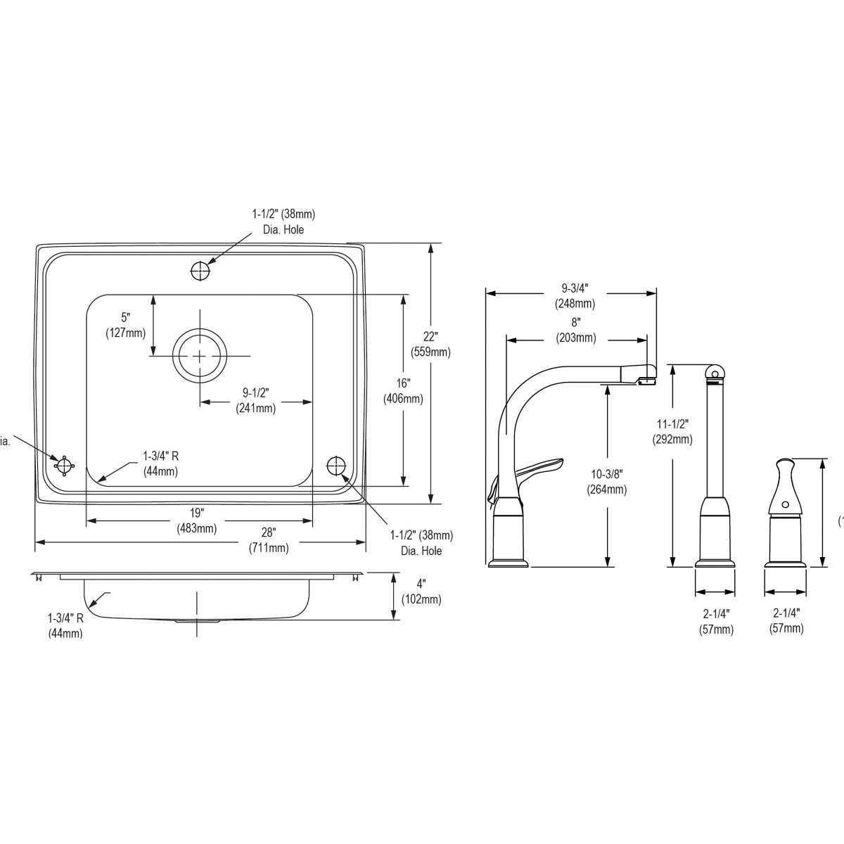 lustrous satin drop-in classroom ada sink