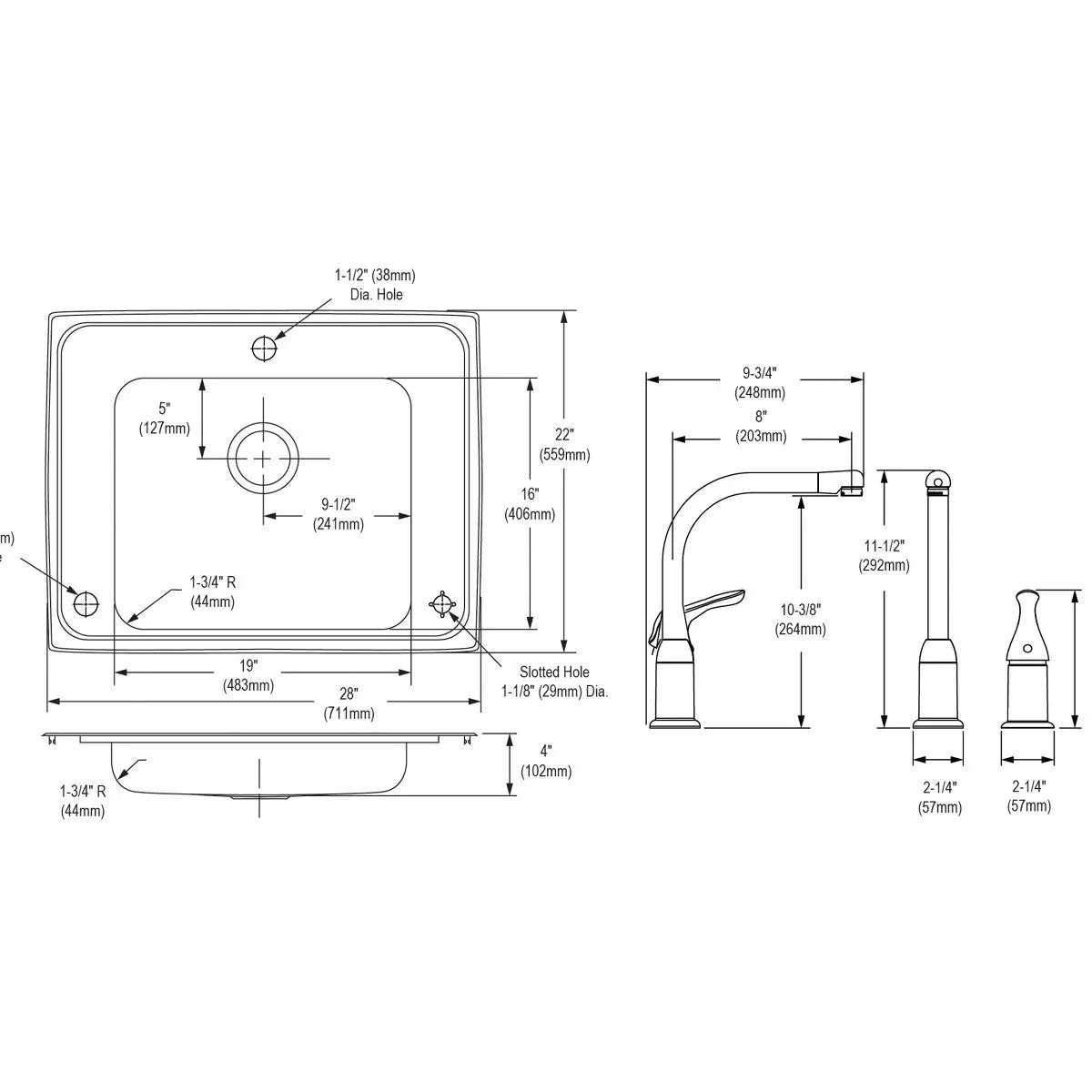 lustrous satin drop-in classroom ada sink