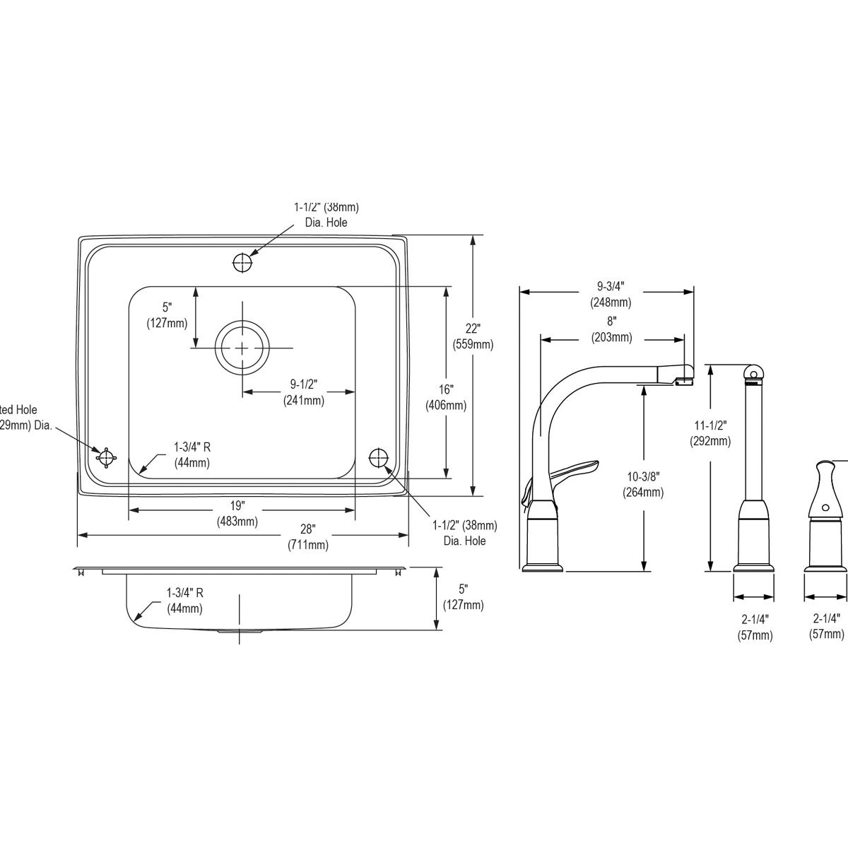 lustrous satin drop-in classroom ada sink