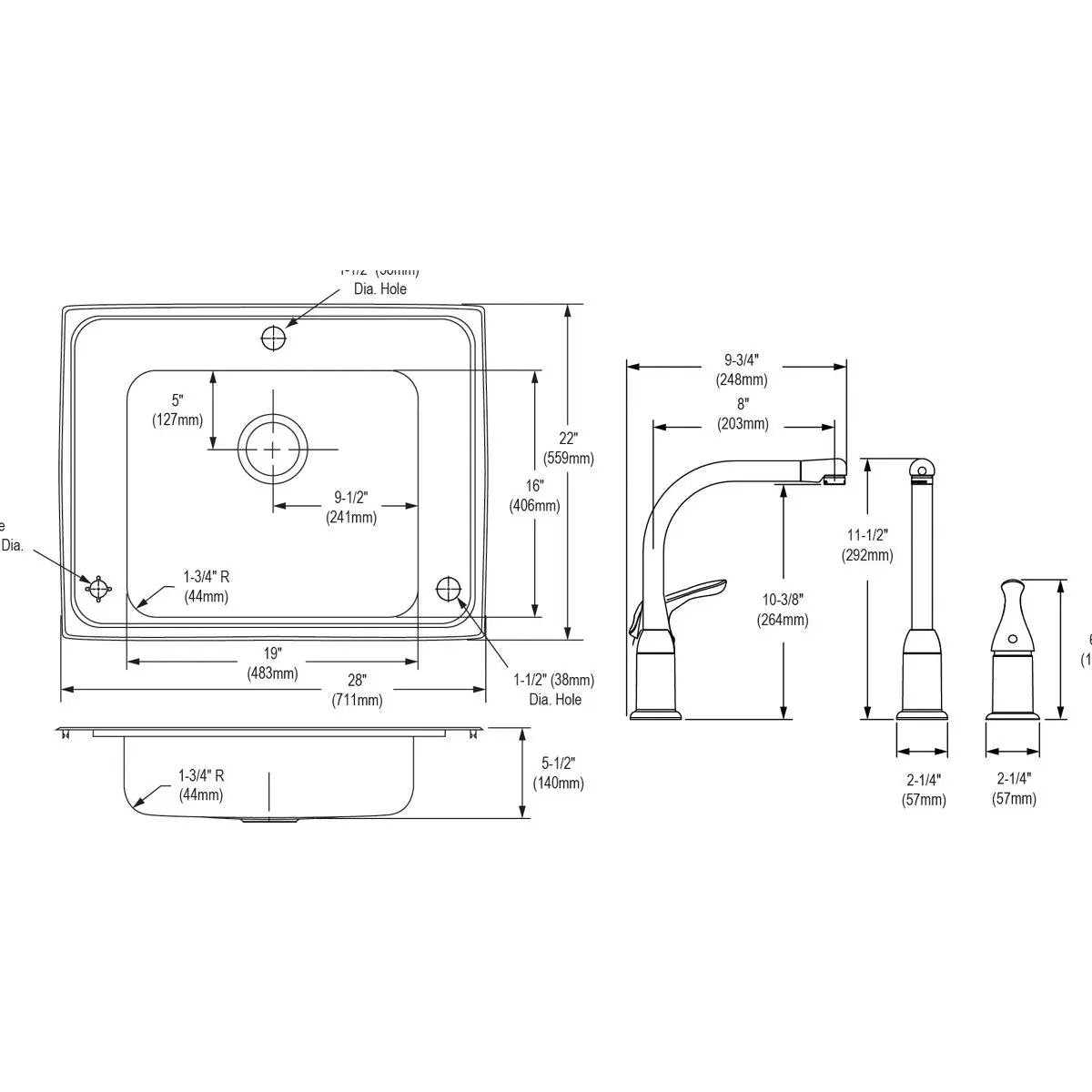 lustrous satin drop-in classroom ada sink kit