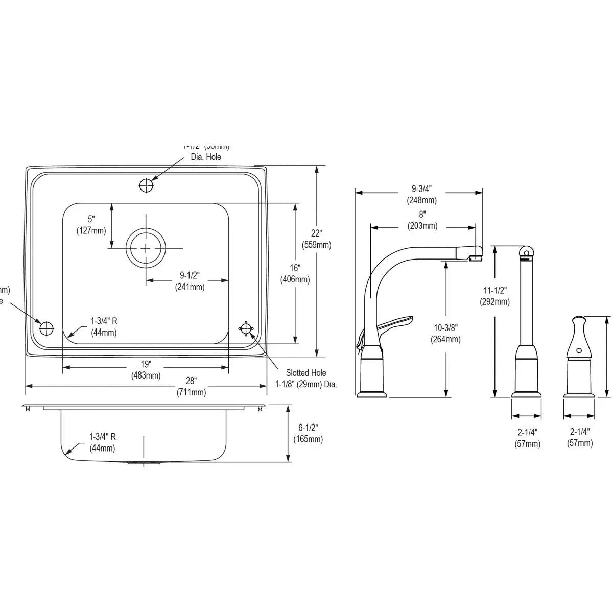 lustrous satin drop-in classroom ada sink kit