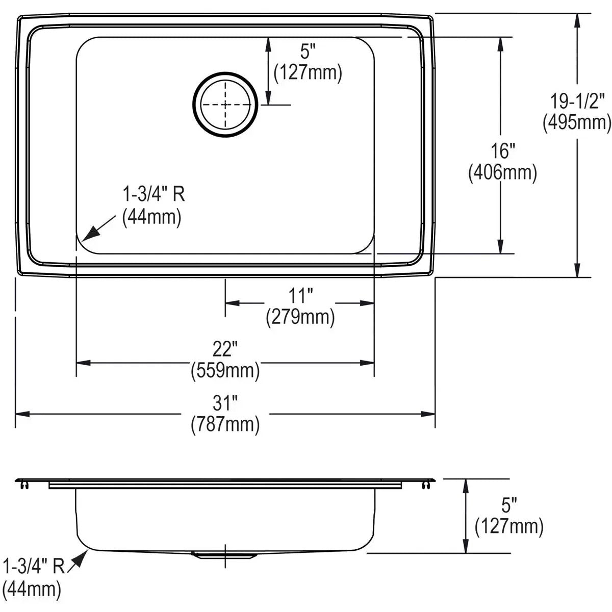 lustrous satin drop-in classroom ada sink