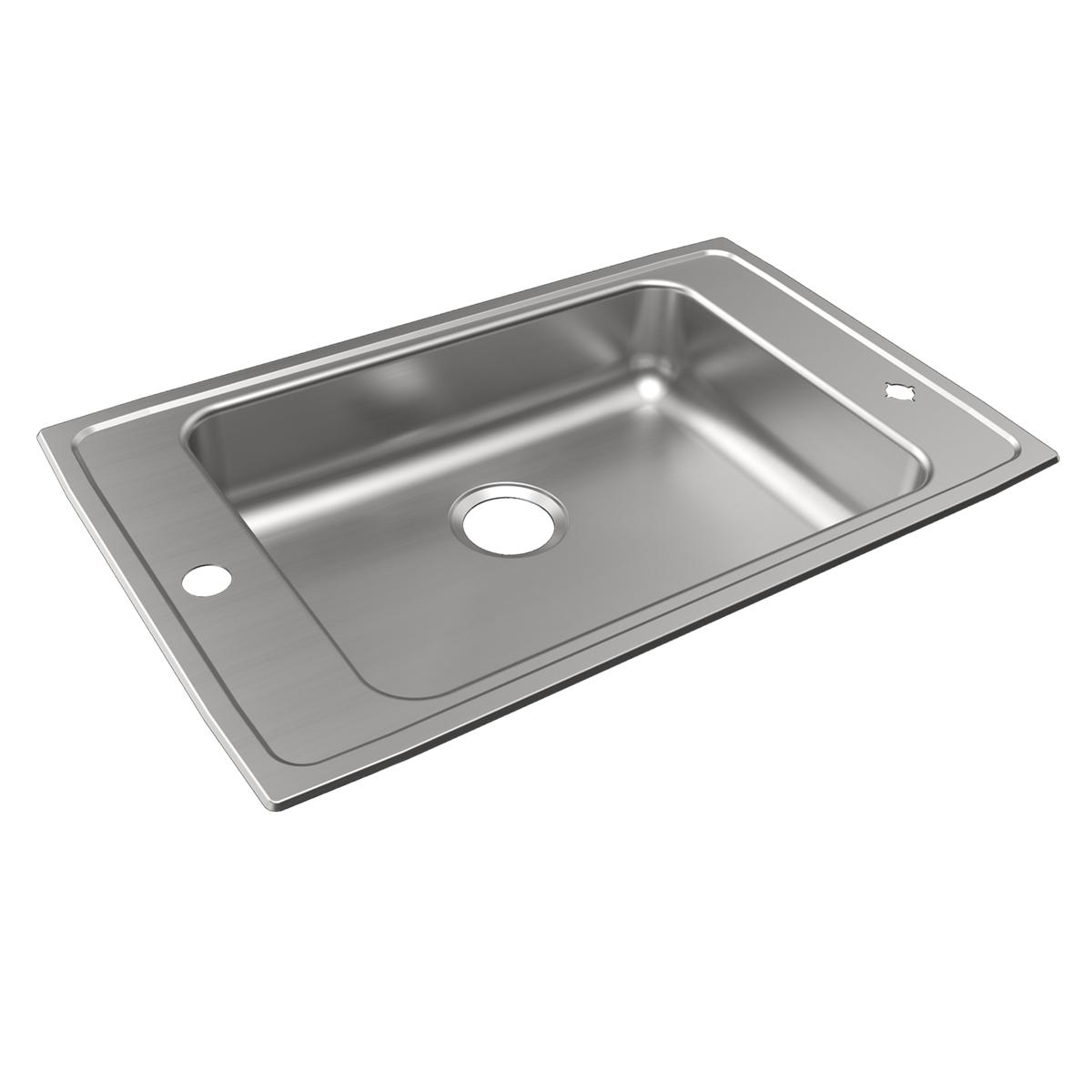 Elkay Lustertone Classic 31" x 19-1/2" x 5-1/2" 2LM-Hole Single Bowl Drop-in Classroom ADA Sink