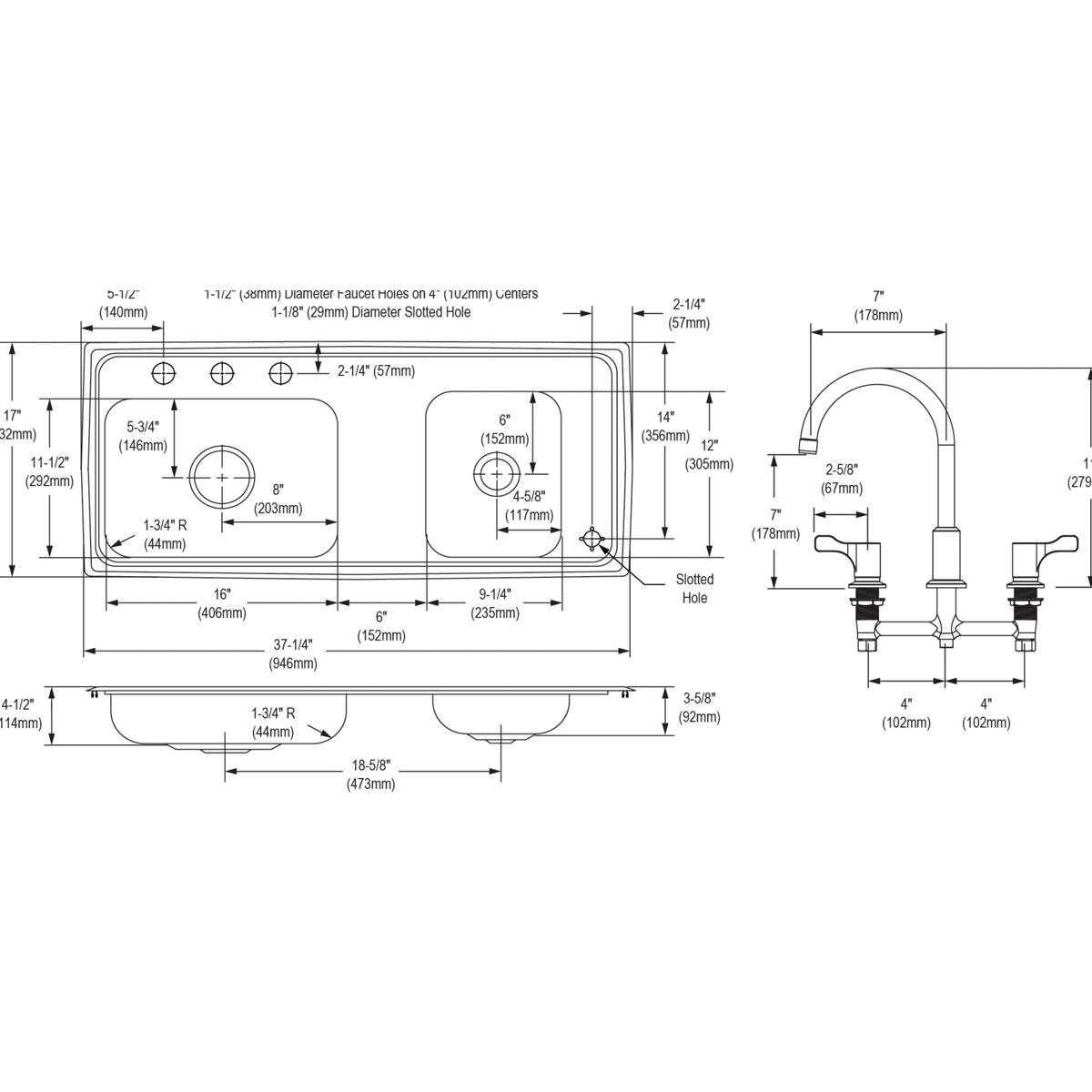 lustrous satin drop-in classroom ada sink kit