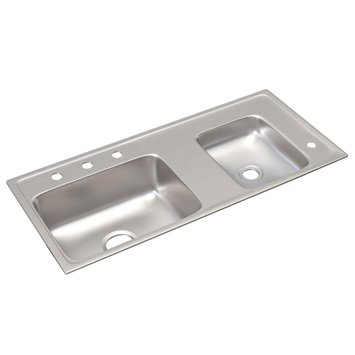 lustrous satin double bowl drop-in classroom ada sink