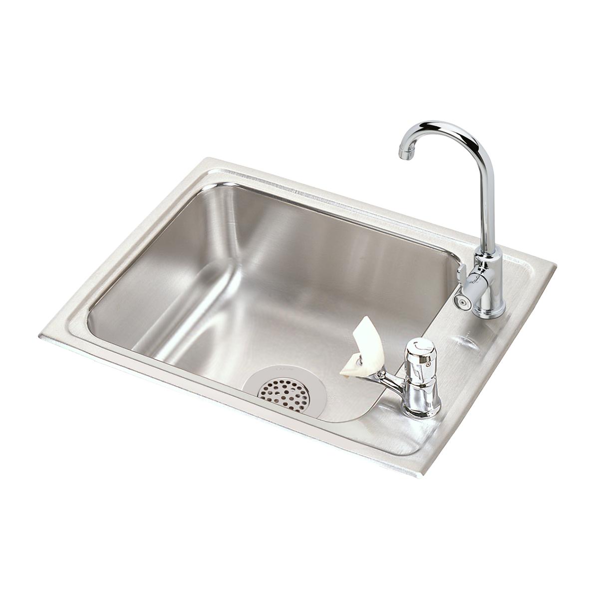 lustrous satin single drop-in classroom sink