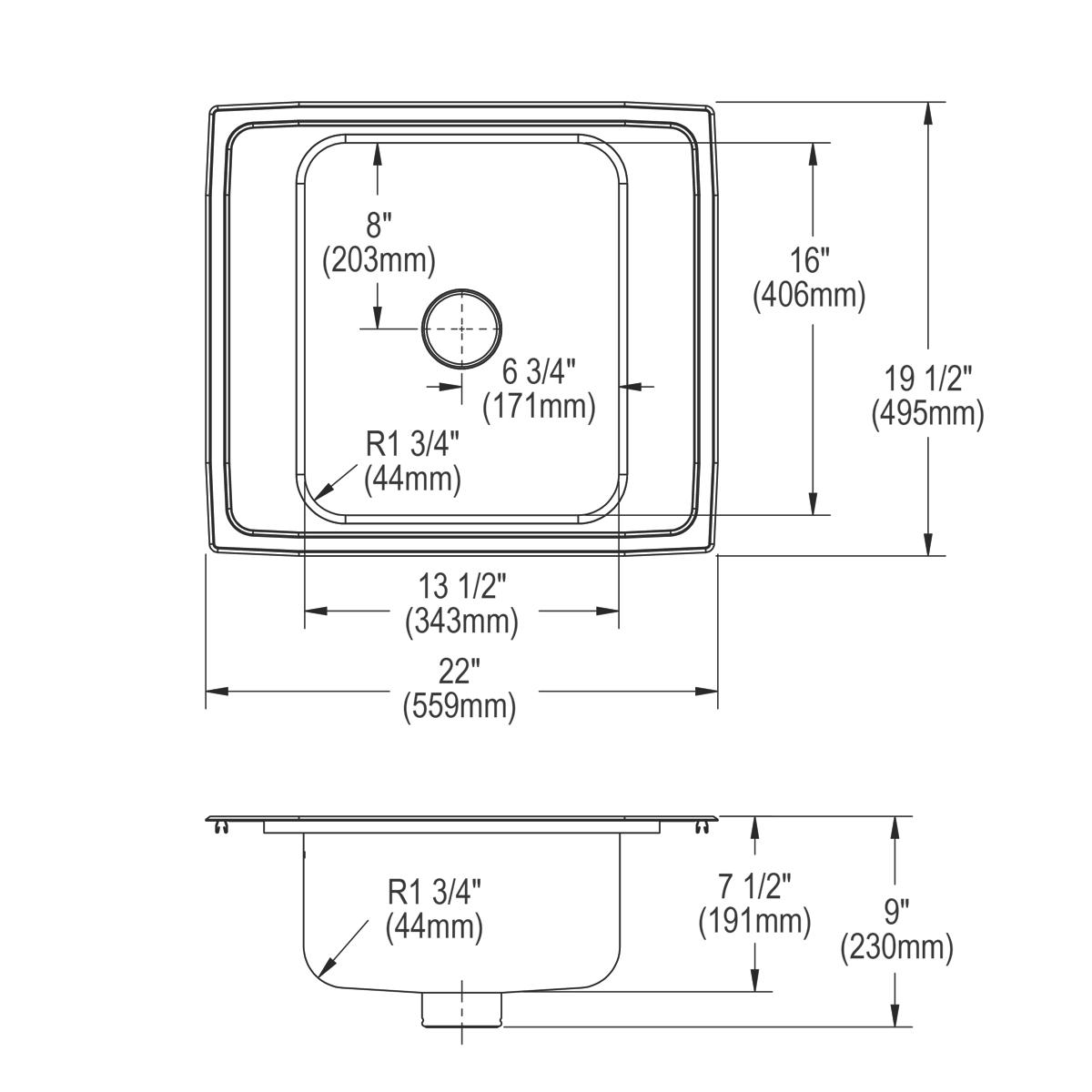 lustrous satin single classroom sink