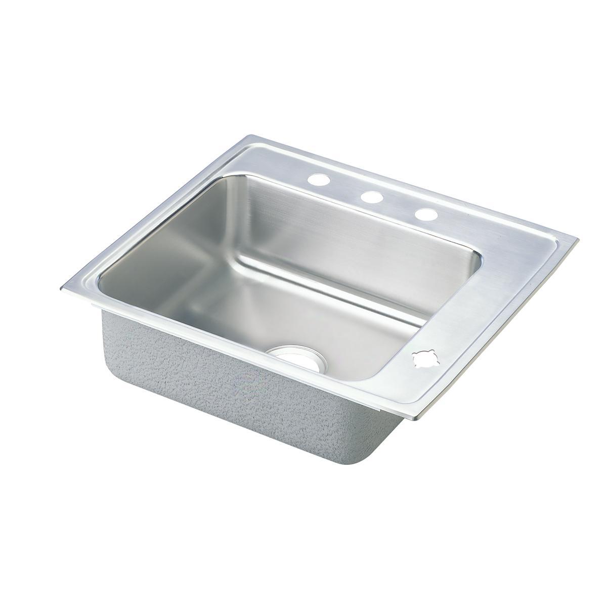 lustrous satin single bowl drop-in classroom sink