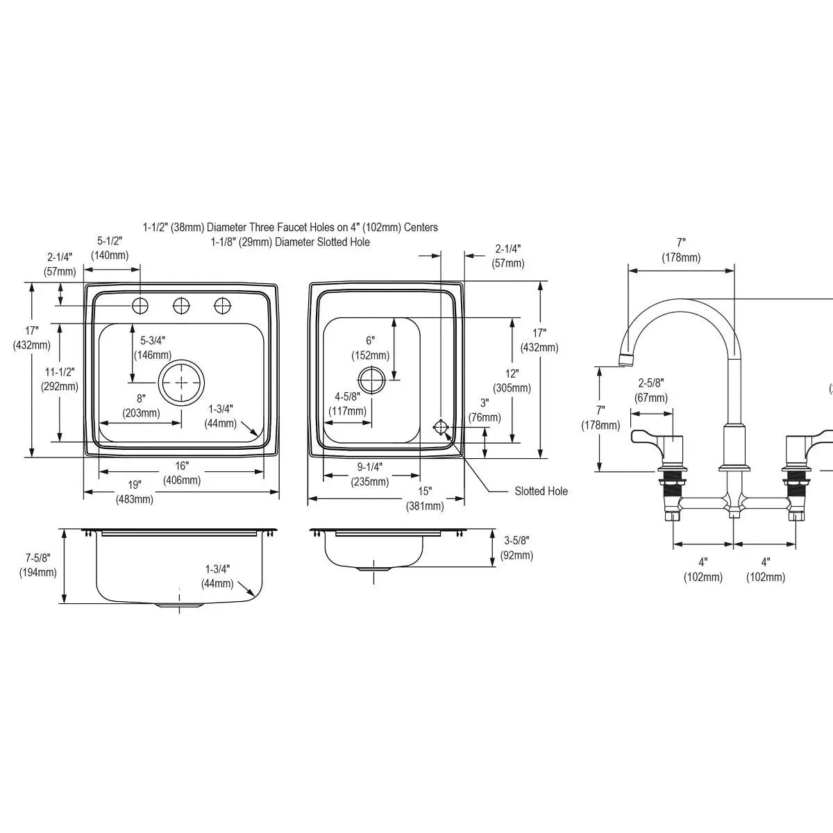 lustrous satin double bowl drop-in classroom sink