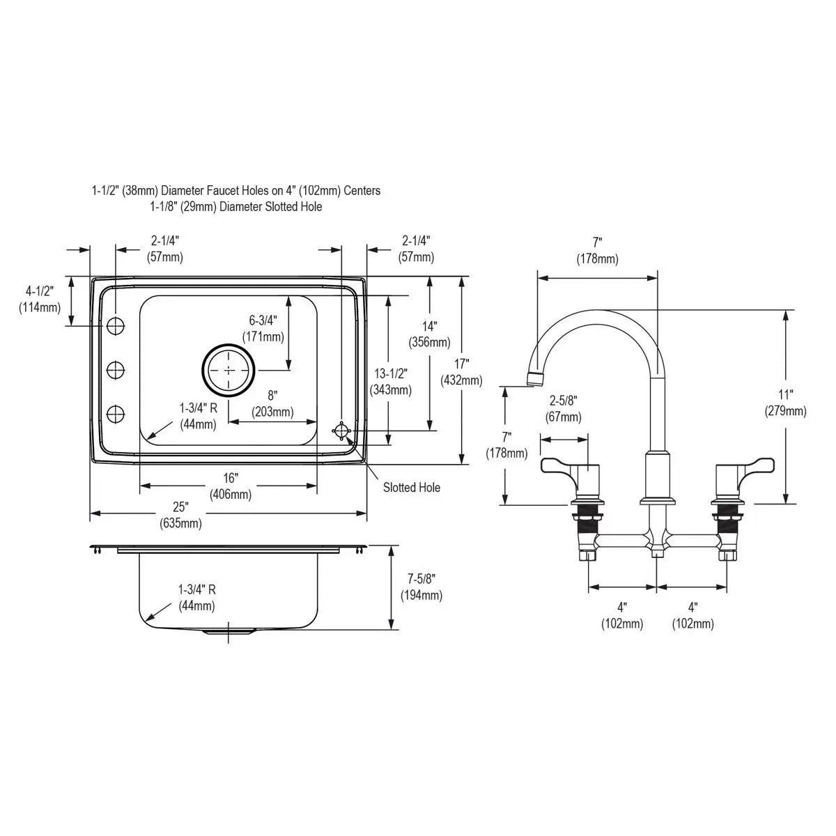 lustrous satin single bowl drop-in classroom sink