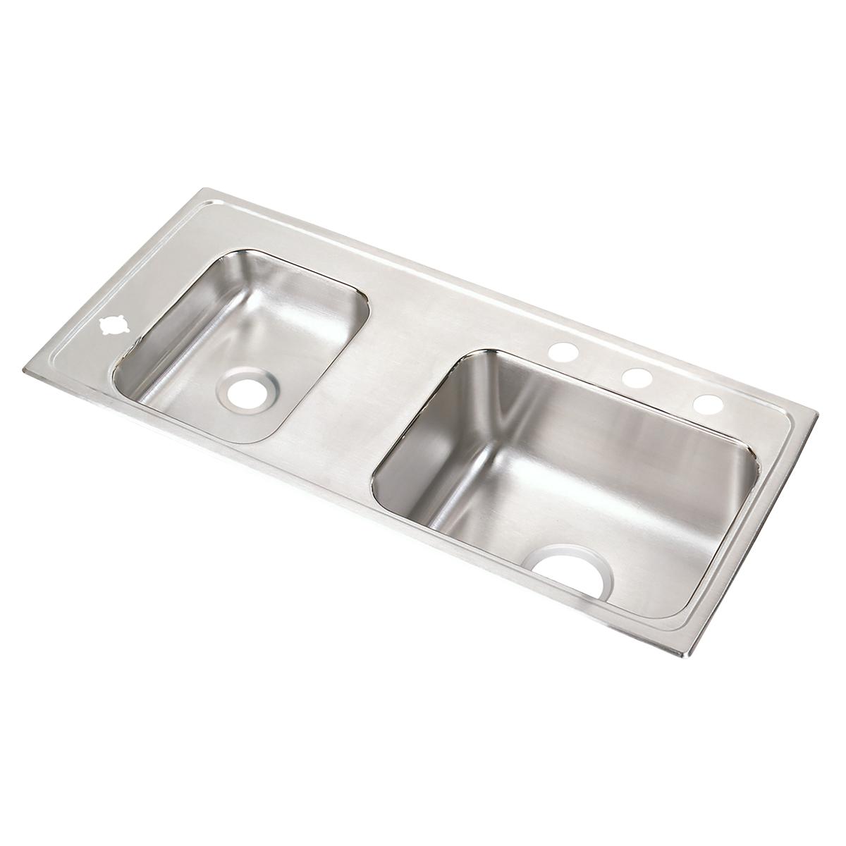 lustrous satin double bowl drop-in classroom ada sink