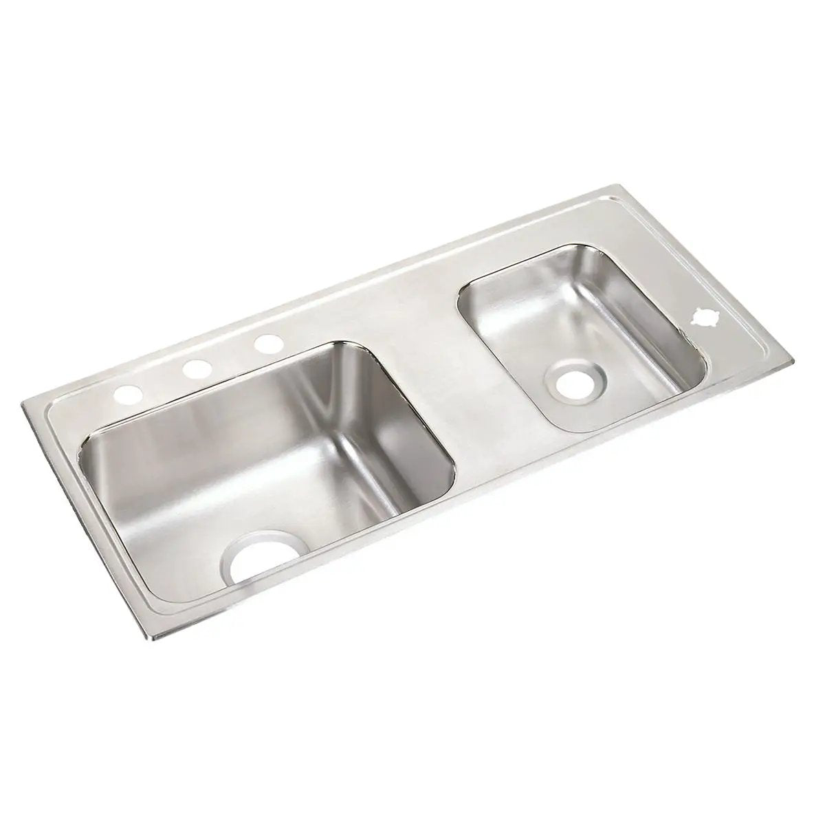 lustrous satin double bowl drop-in classroom sink