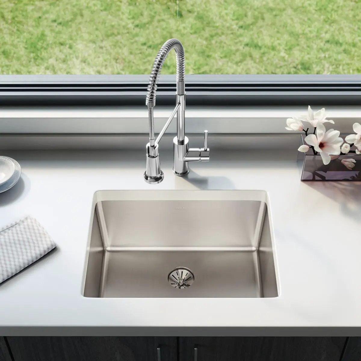 elite satin single bowl drop-in sink