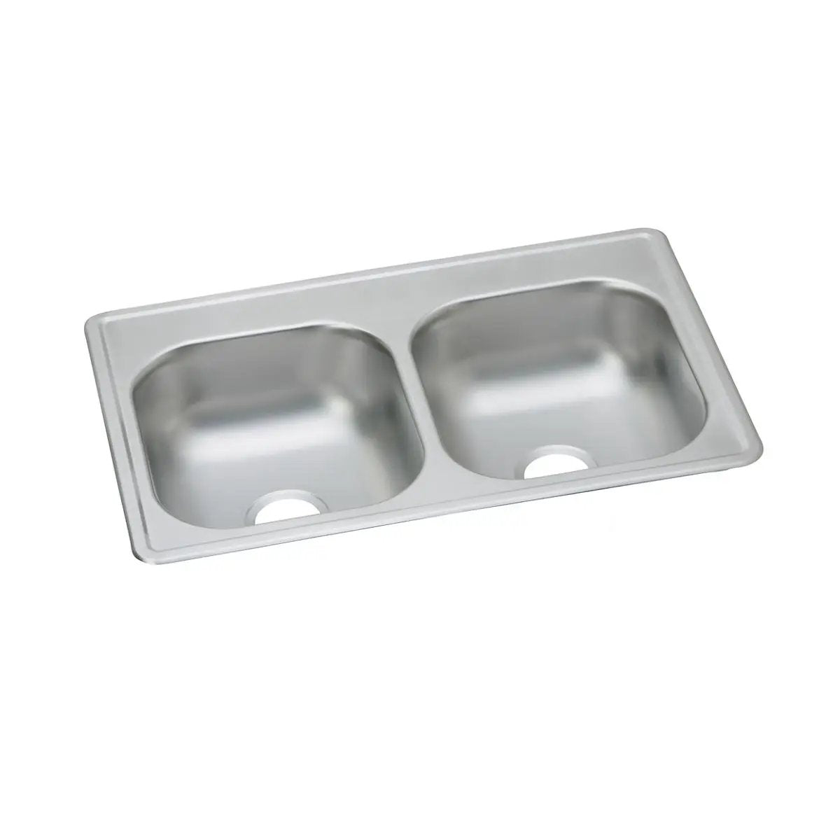 elite satin equal double bowl drop-in sink
