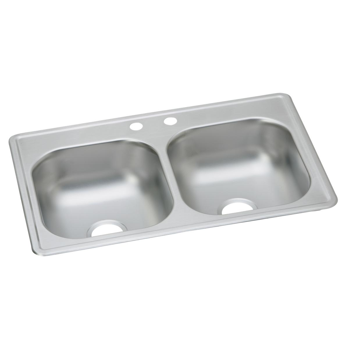 Elkay Dayton 33" x 19" x 8" Equal Double Bowl Drop-in Sink