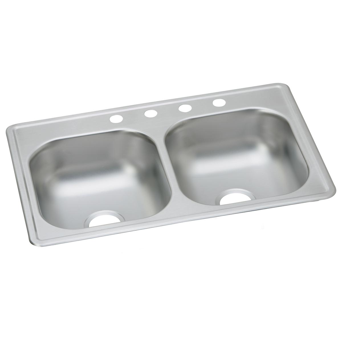 Elkay Dayton 33" x 19" x 8" Equal Double Bowl Drop-in Sink