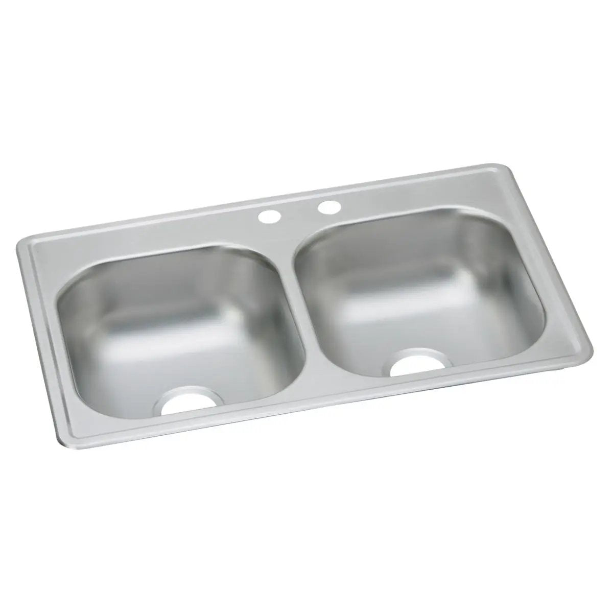 Elkay Dayton 33" x 19" x 8" MR2-Hole Equal Double Bowl Drop-in Sink by Elkay
