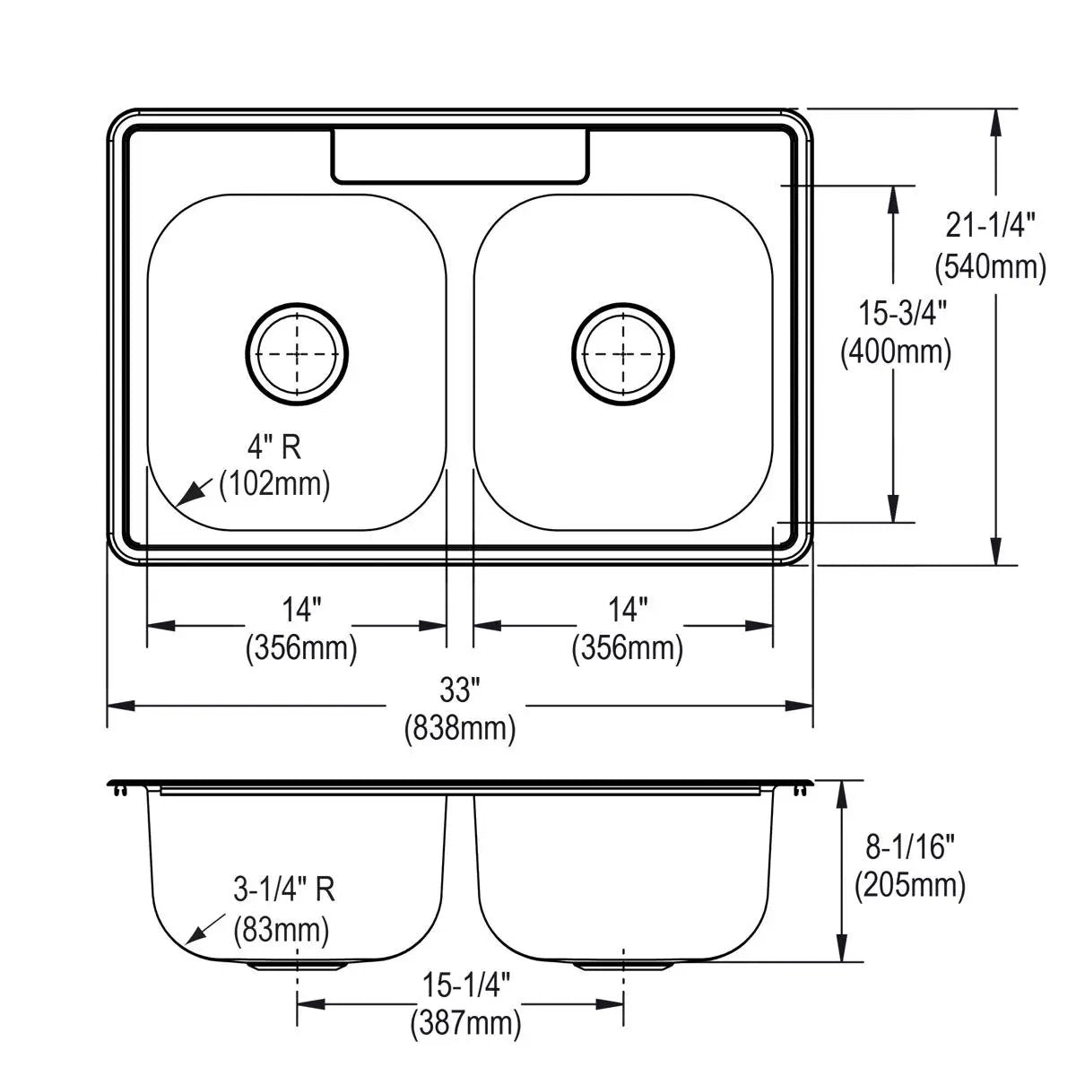 elite satin equal double bowl drop-in sink