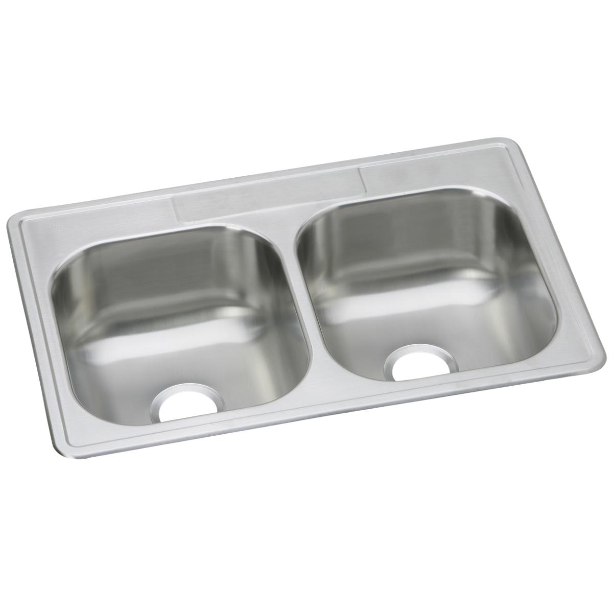 elite satin equal double bowl drop-in sink