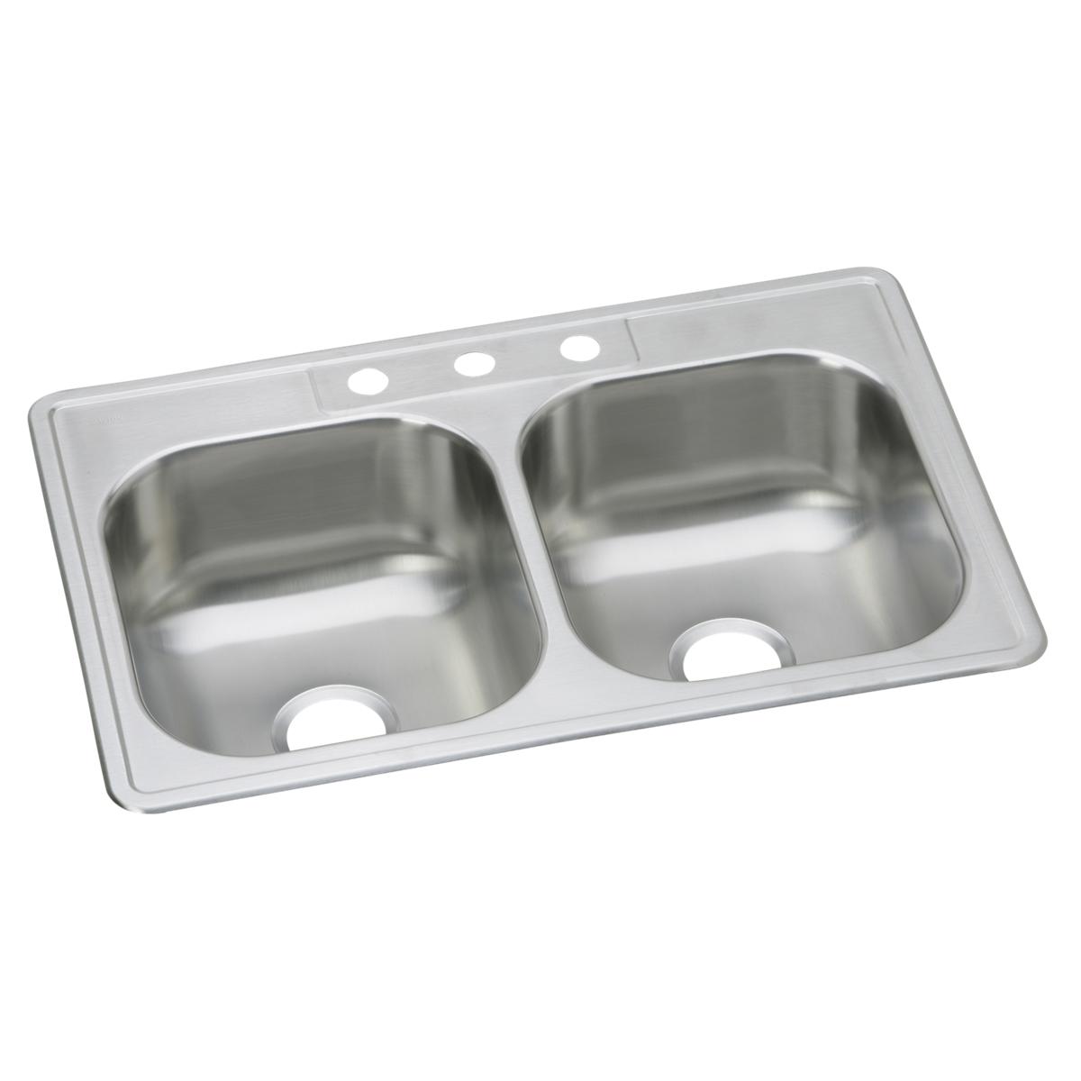 Elkay Dayton 33" x 22" x 8-1/16" Equal Double Bowl Drop-in Sink