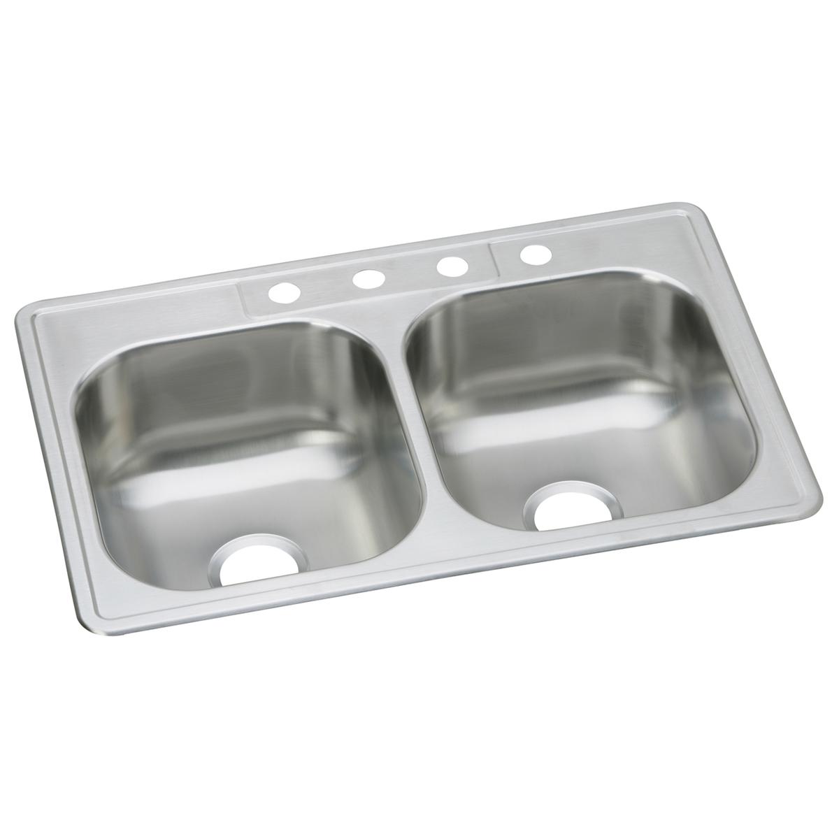 elite satin equal double bowl drop-in sink