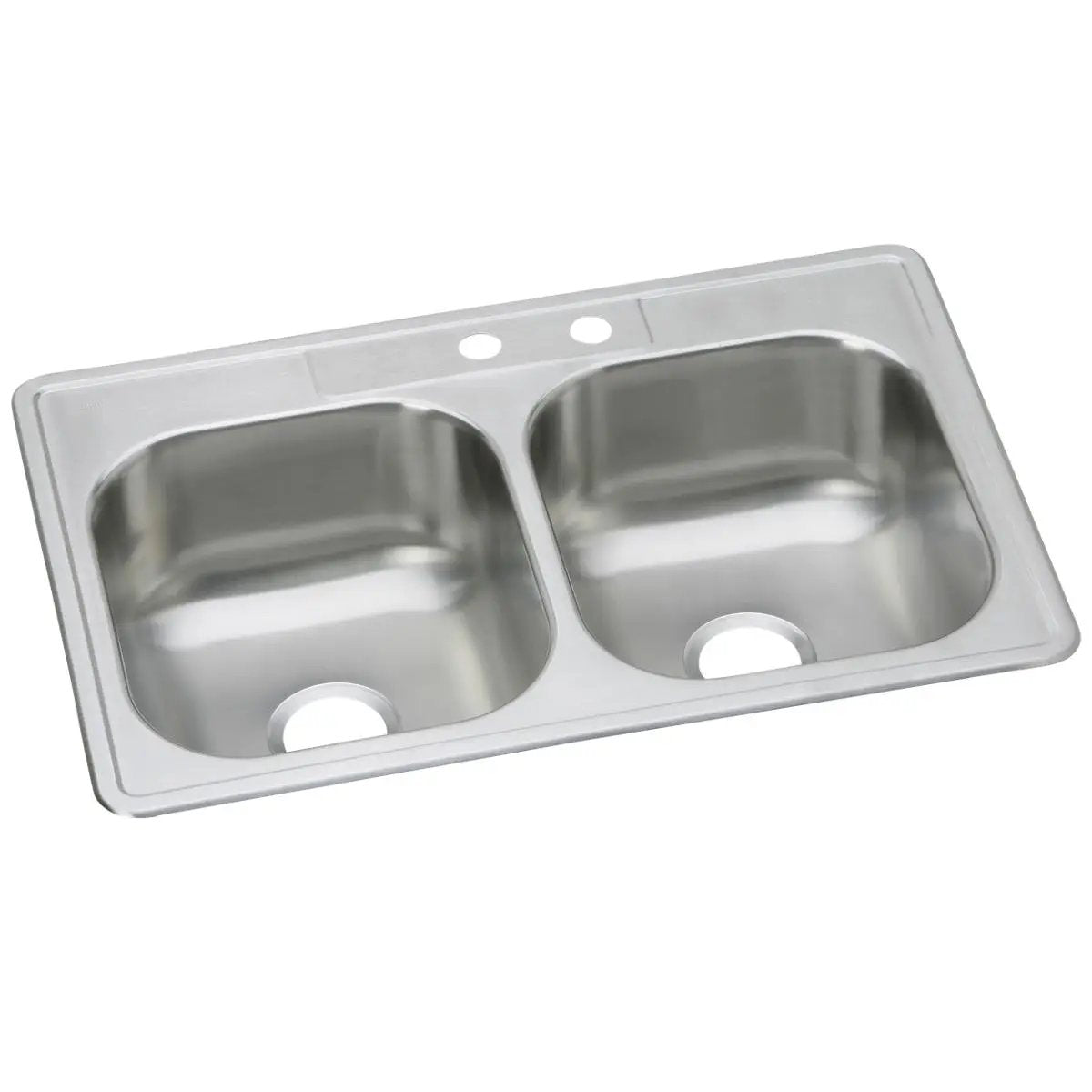Elkay Dayton 33" x 22" x 8-1/16", MR2-Hole Equal Double Bowl Drop-in Sink by Elkay