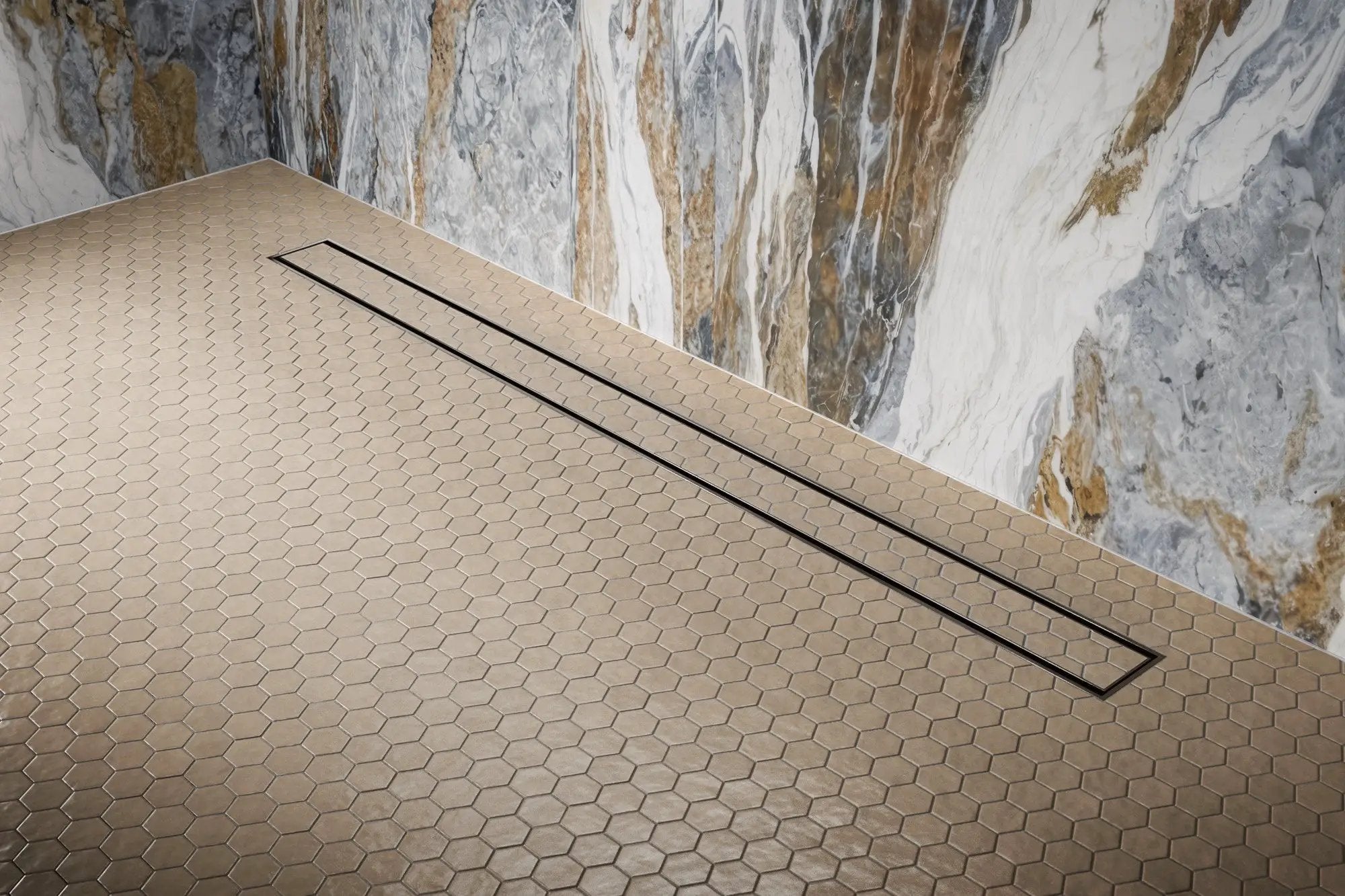 brilliance black onyx shower drain