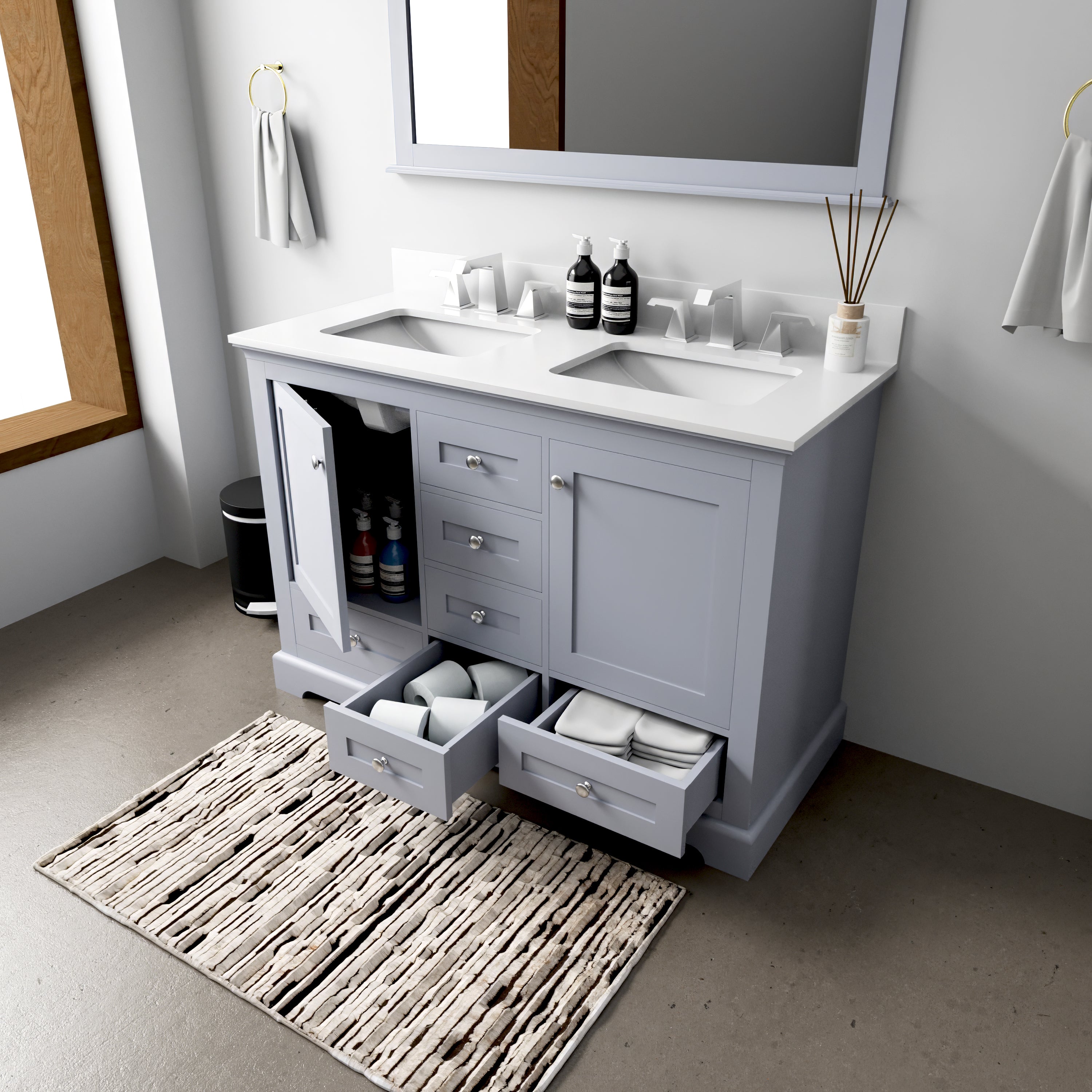 dark grey vanity