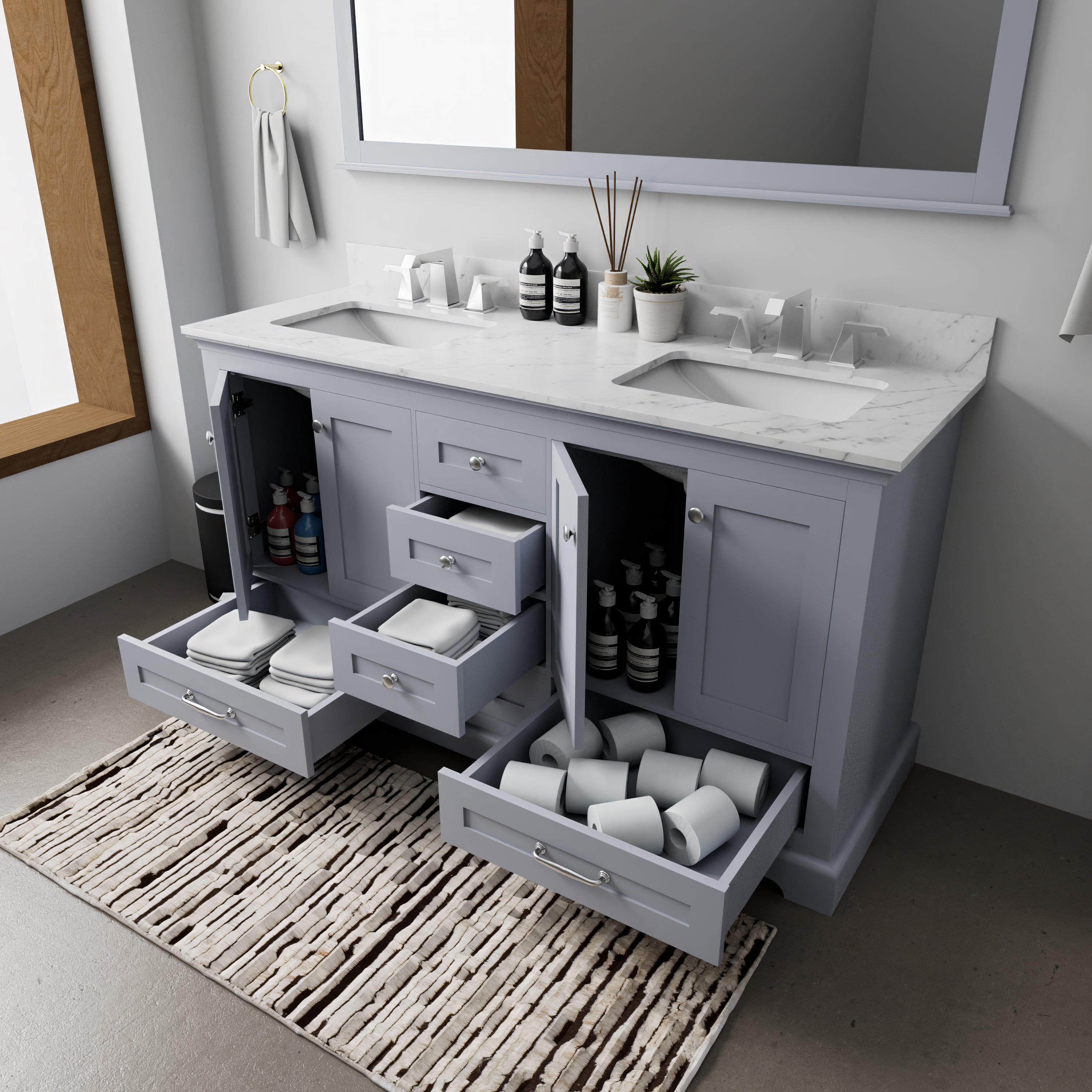 dark grey vanity