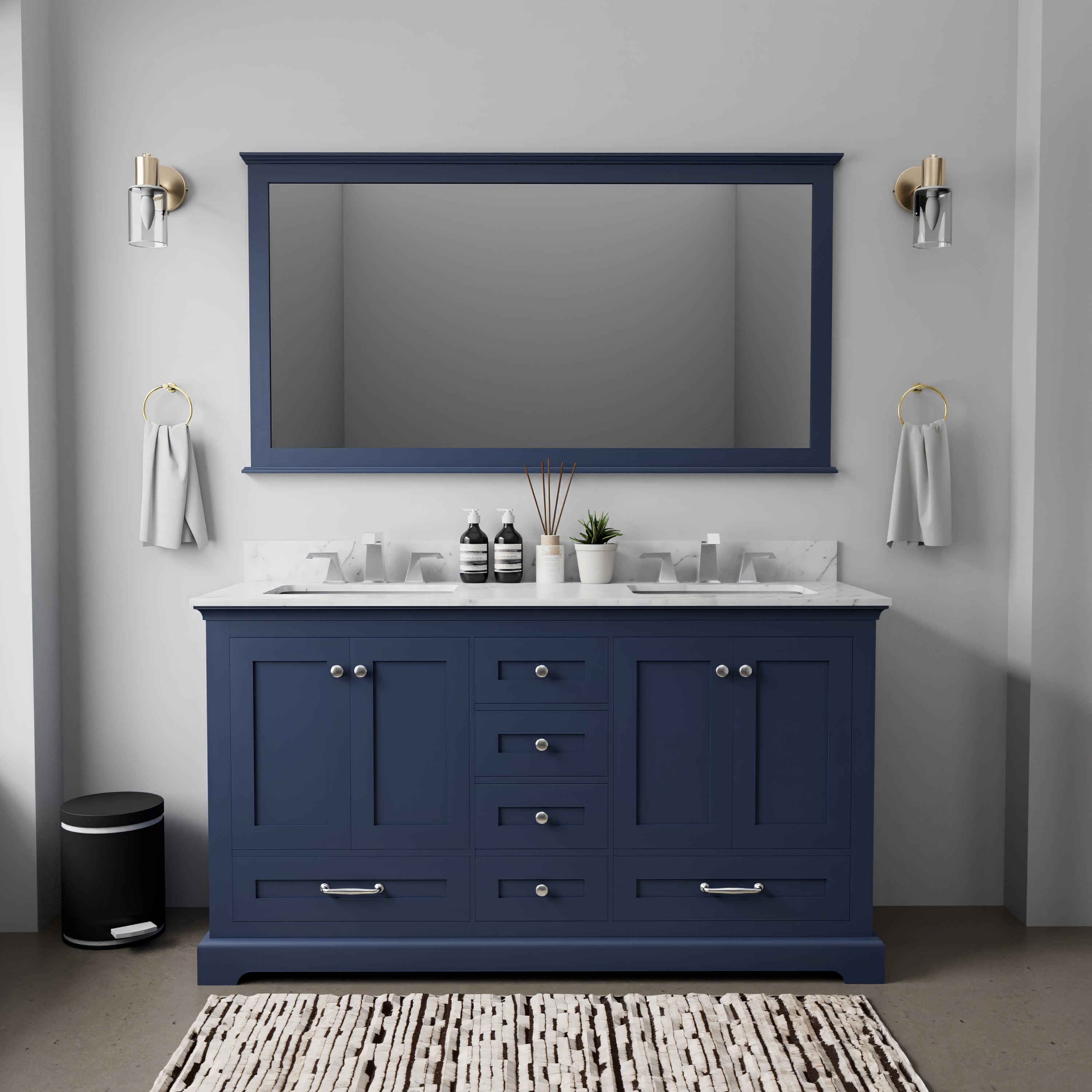 navy blue vanity