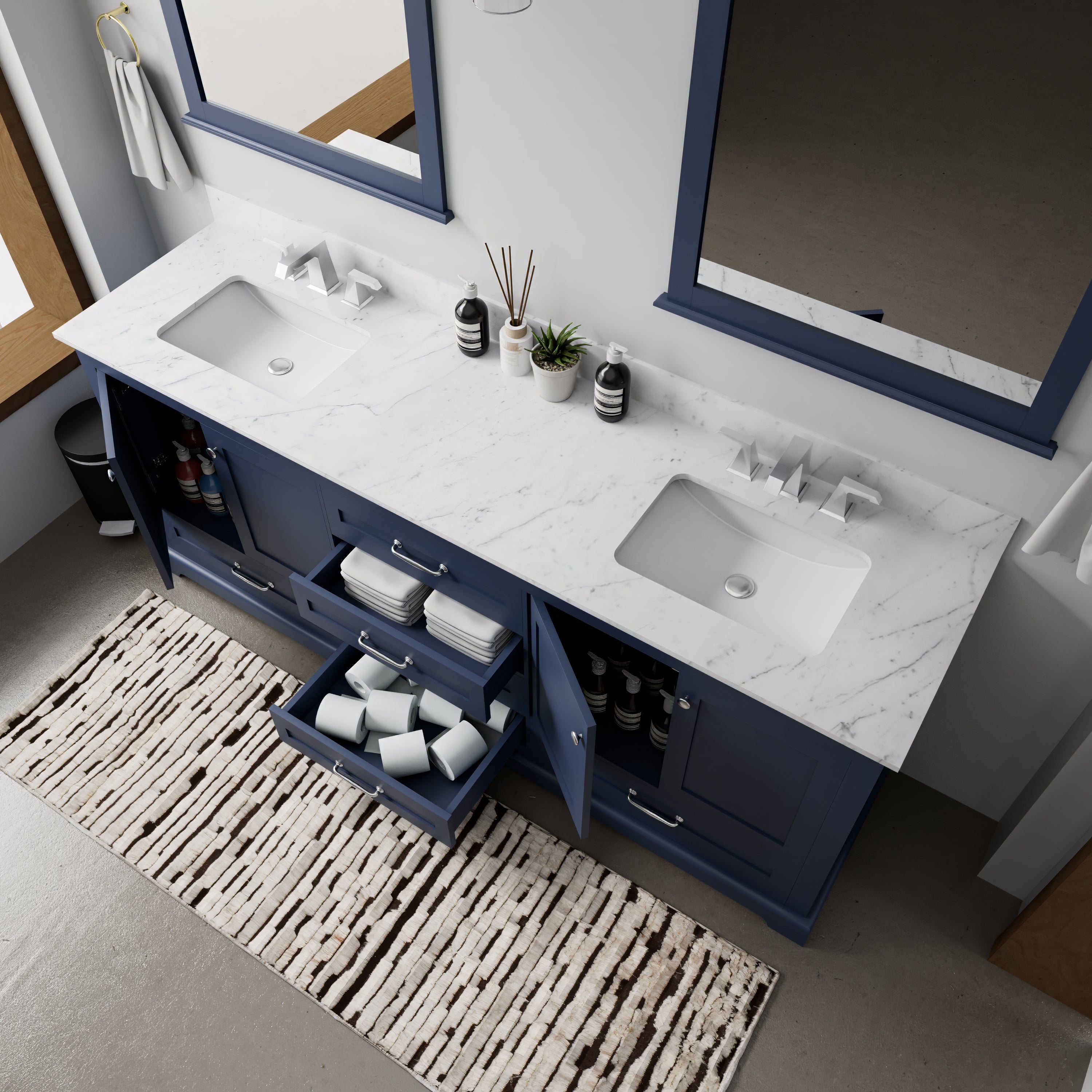 navy blue vanity