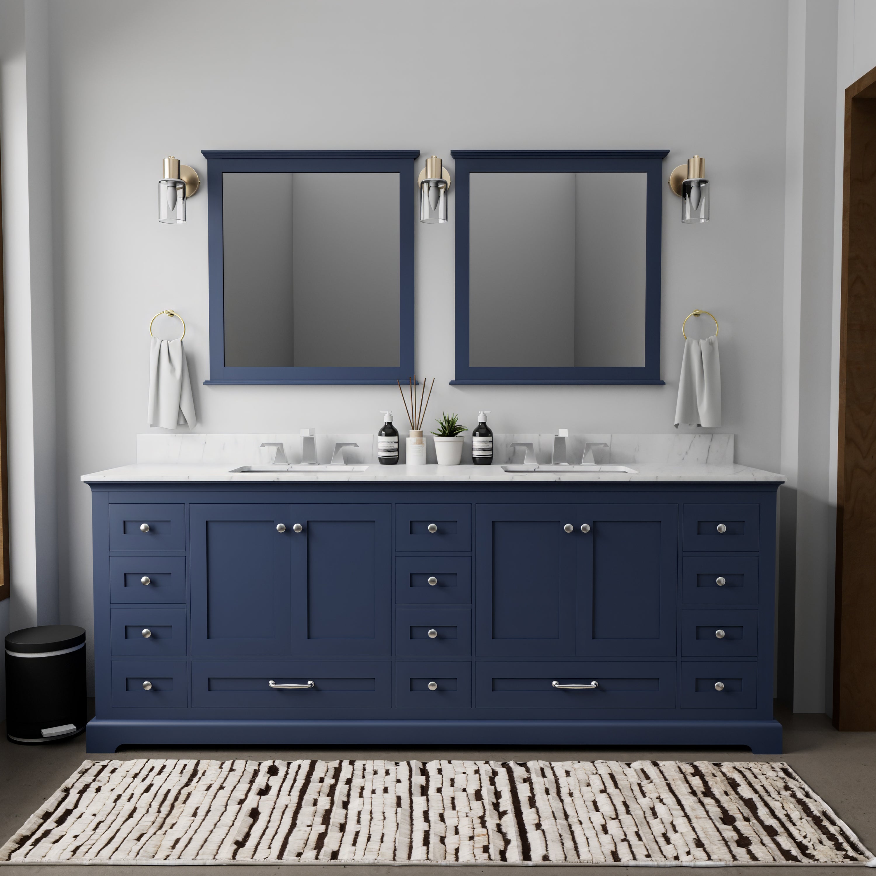 navy blue vanity
