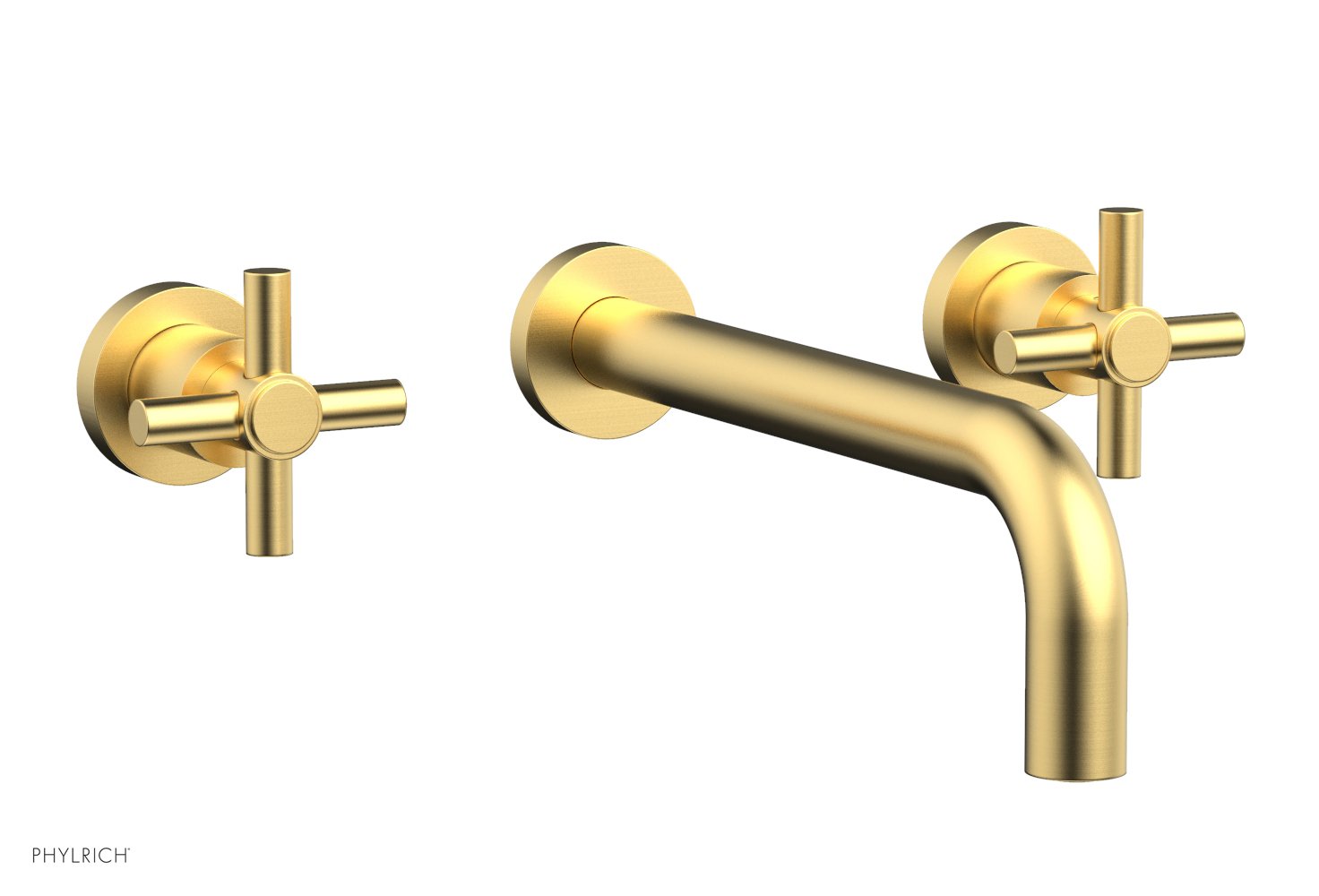 Phylrich BASIC Wall Lavatory Set 10" Spout - Tubular Cross Handles by Phylrich