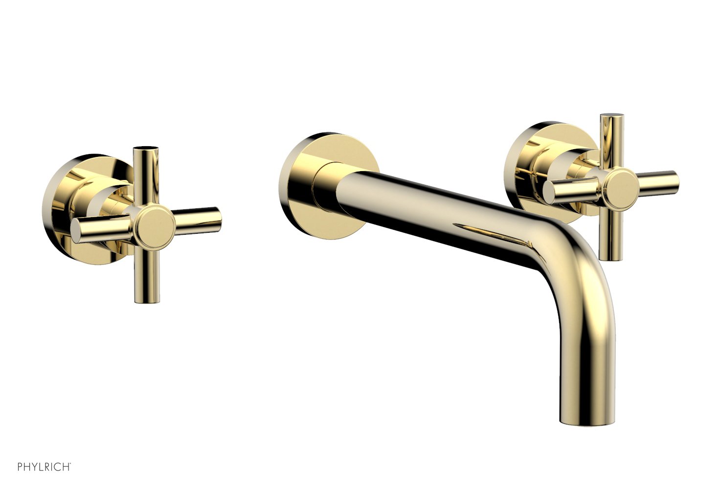 Phylrich BASIC Wall Lavatory Set 10" Spout - Tubular Cross Handles by Phylrich