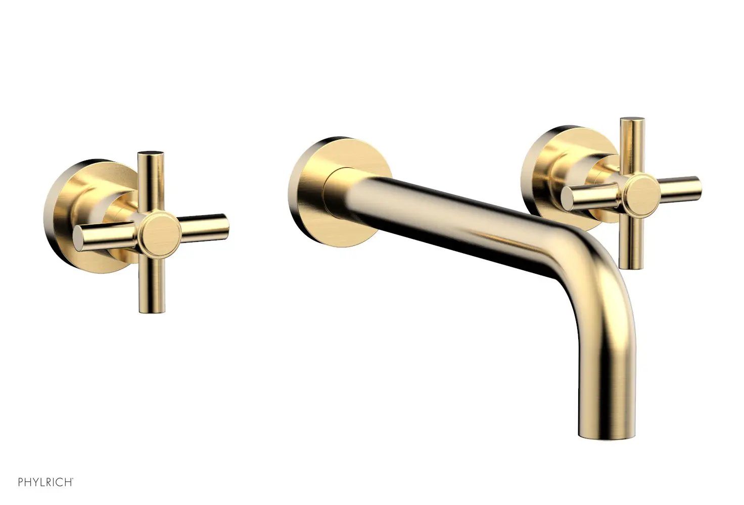 Phylrich BASIC Wall Lavatory Set 10" Spout - Tubular Cross Handles by Phylrich