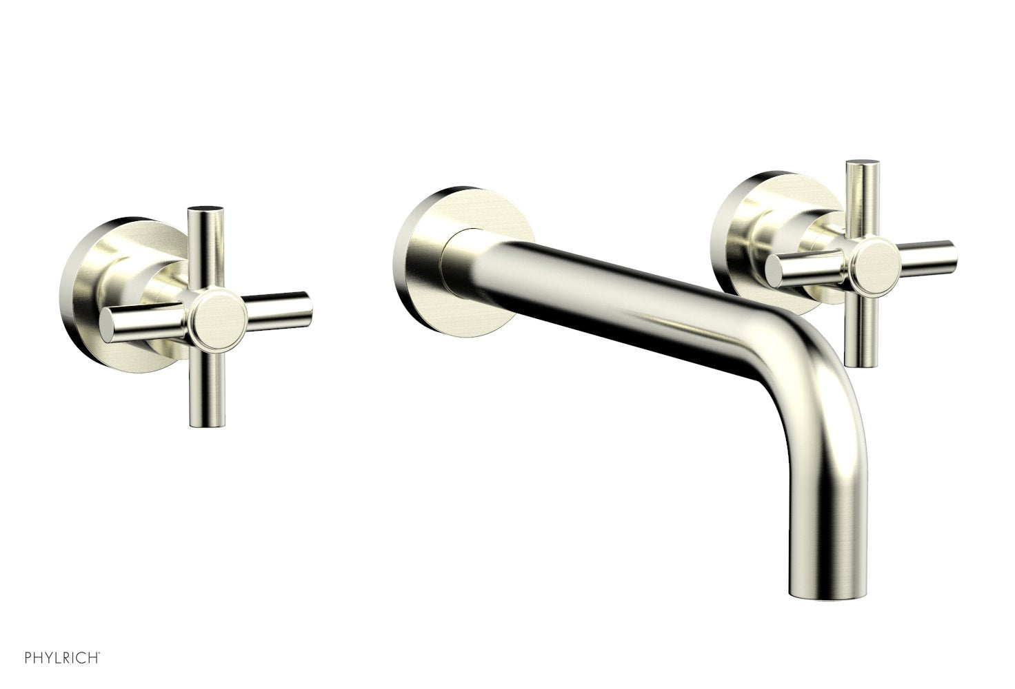 Phylrich BASIC Wall Lavatory Set 10" Spout - Tubular Cross Handles by Phylrich
