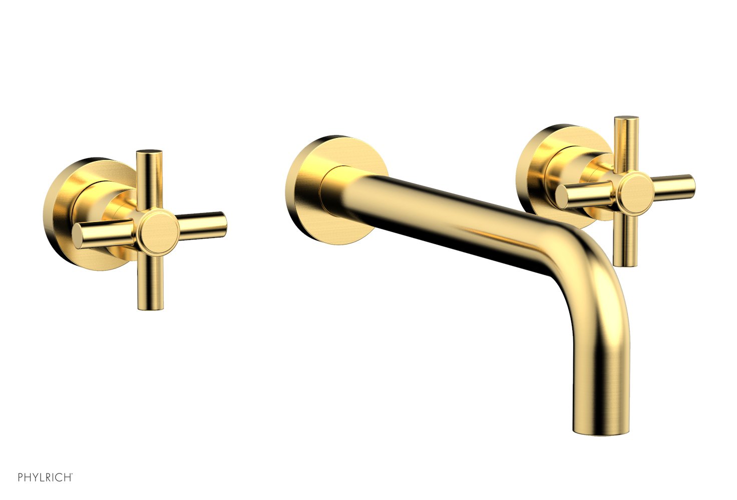 Phylrich BASIC Wall Lavatory Set 10" Spout - Tubular Cross Handles by Phylrich