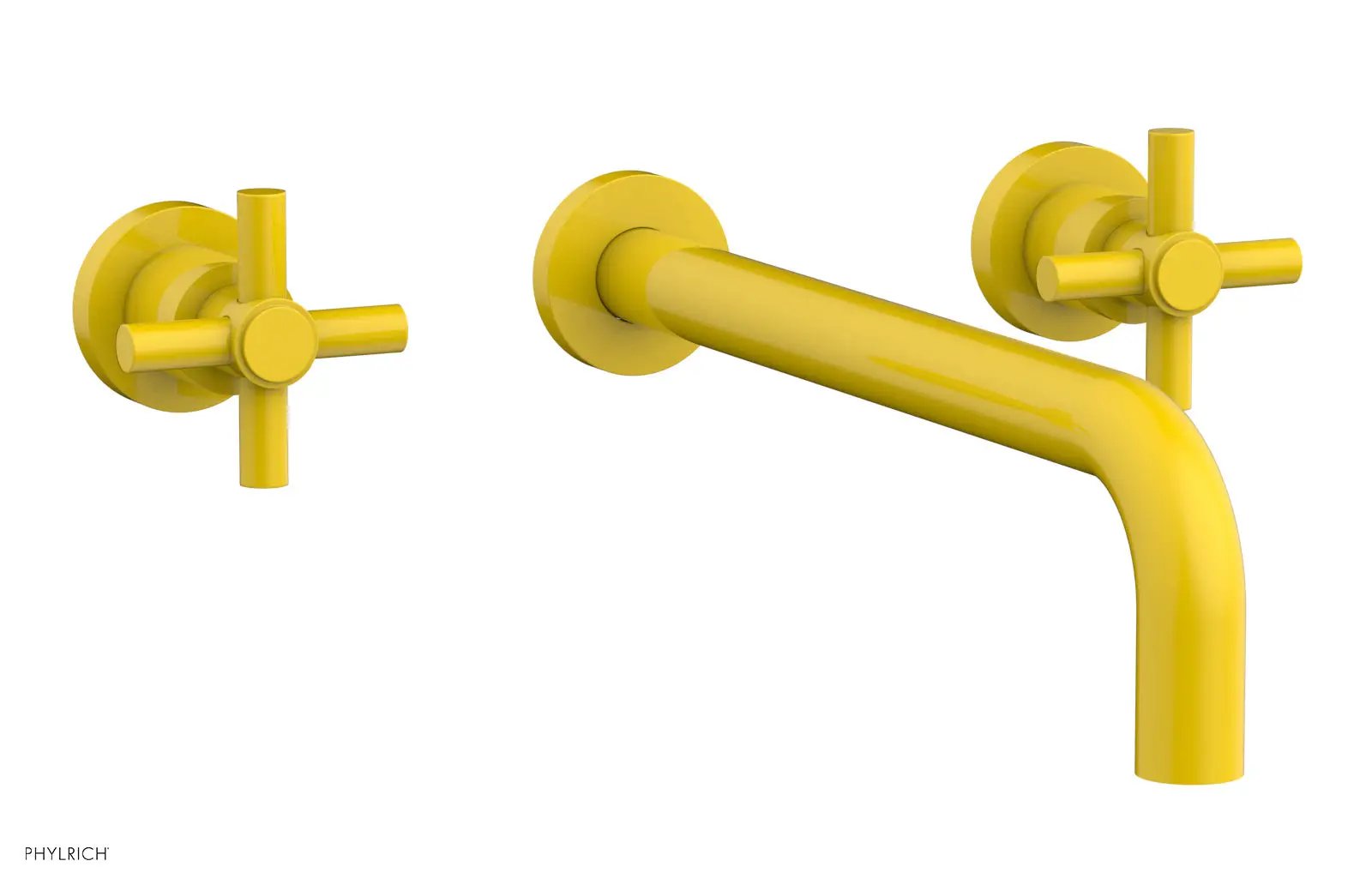 Phylrich BASIC Wall Lavatory Set 12" Spout - Tubular Cross Handles by Phylrich