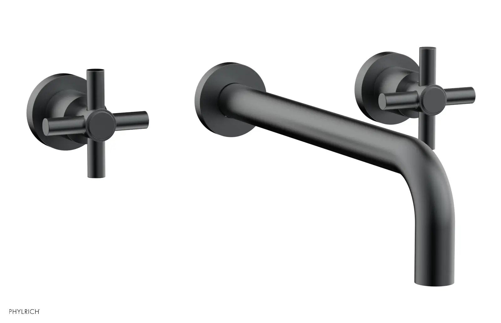 Phylrich BASIC Wall Lavatory Set 12" Spout - Tubular Cross Handles by Phylrich