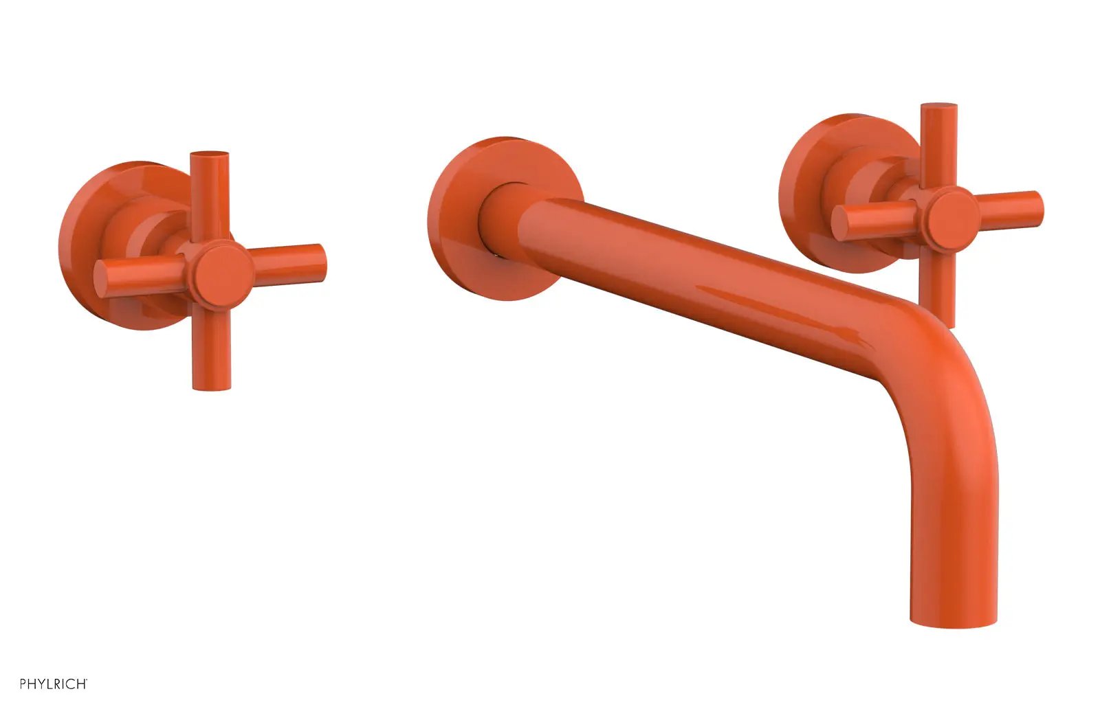 Phylrich BASIC Wall Lavatory Set 12" Spout - Tubular Cross Handles by Phylrich