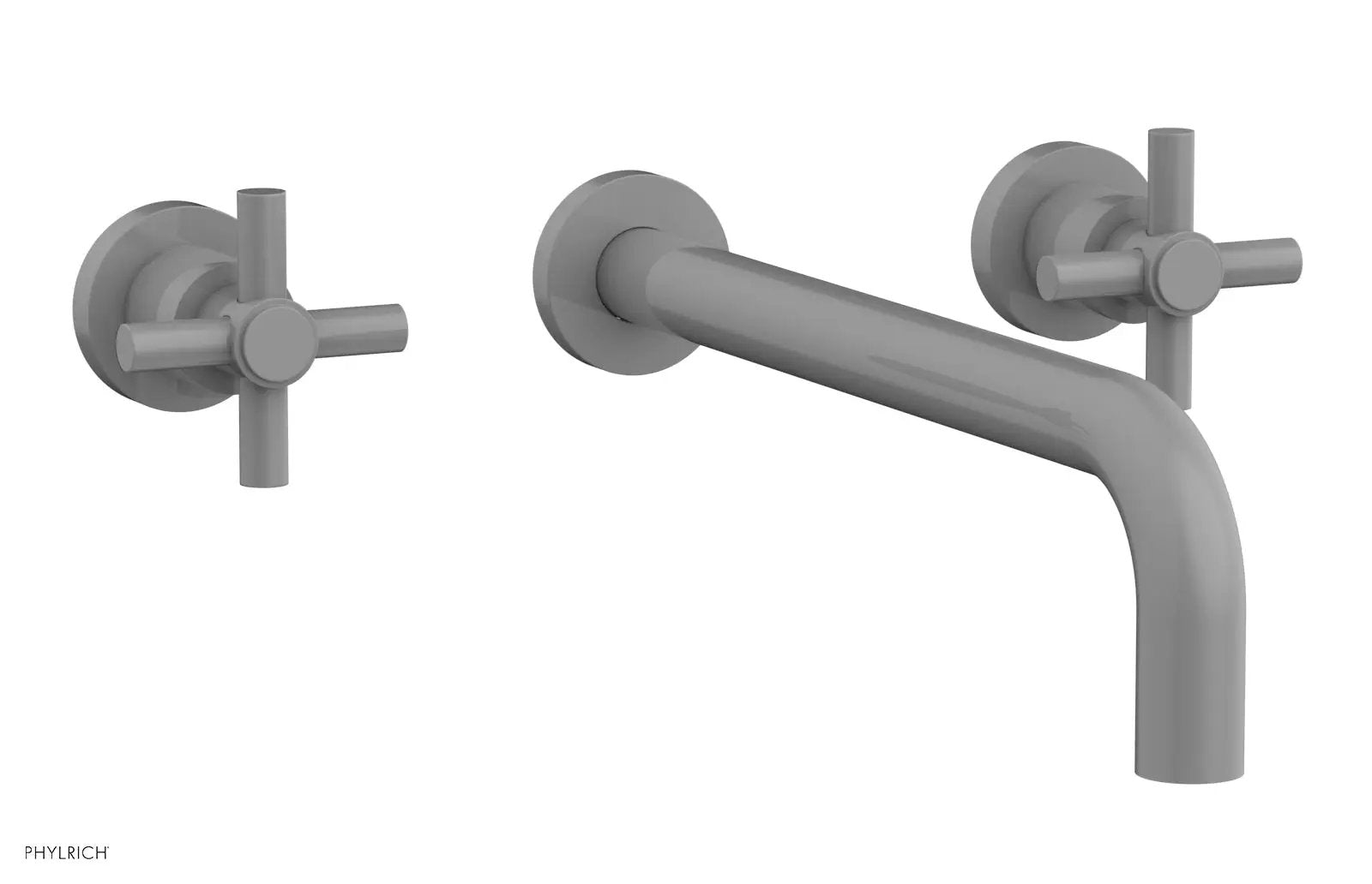 Phylrich BASIC Wall Lavatory Set 12" Spout - Tubular Cross Handles by Phylrich