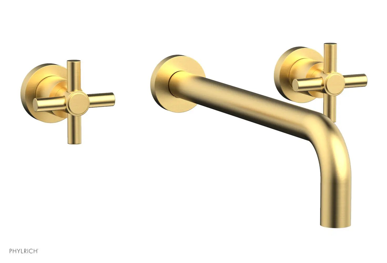 Phylrich BASIC Wall Lavatory Set 12" Spout - Tubular Cross Handles by Phylrich