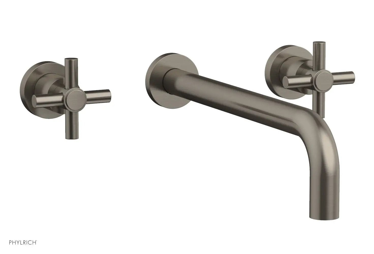 Phylrich BASIC Wall Lavatory Set 12" Spout - Tubular Cross Handles by Phylrich