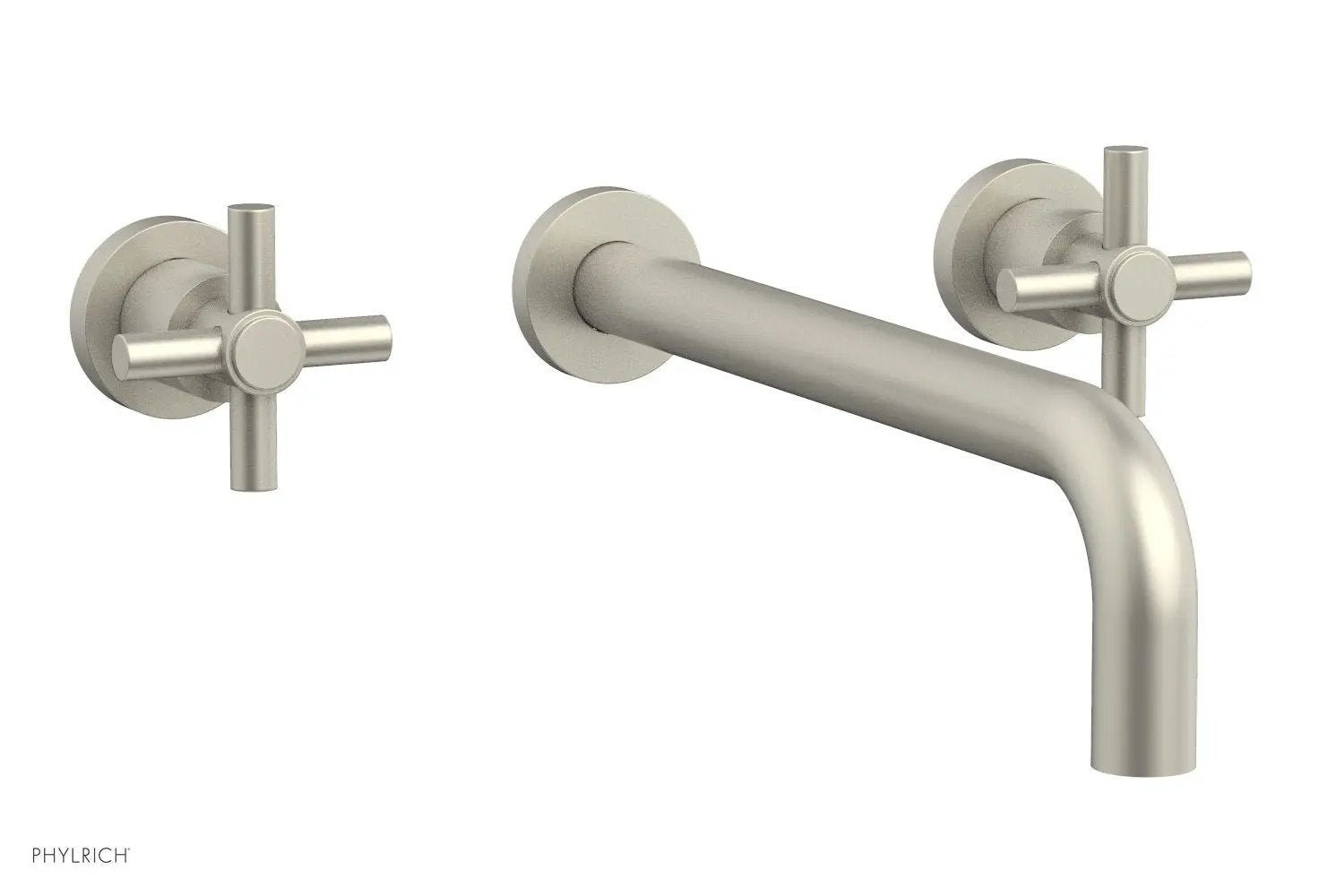 Phylrich BASIC Wall Lavatory Set 12" Spout - Tubular Cross Handles by Phylrich